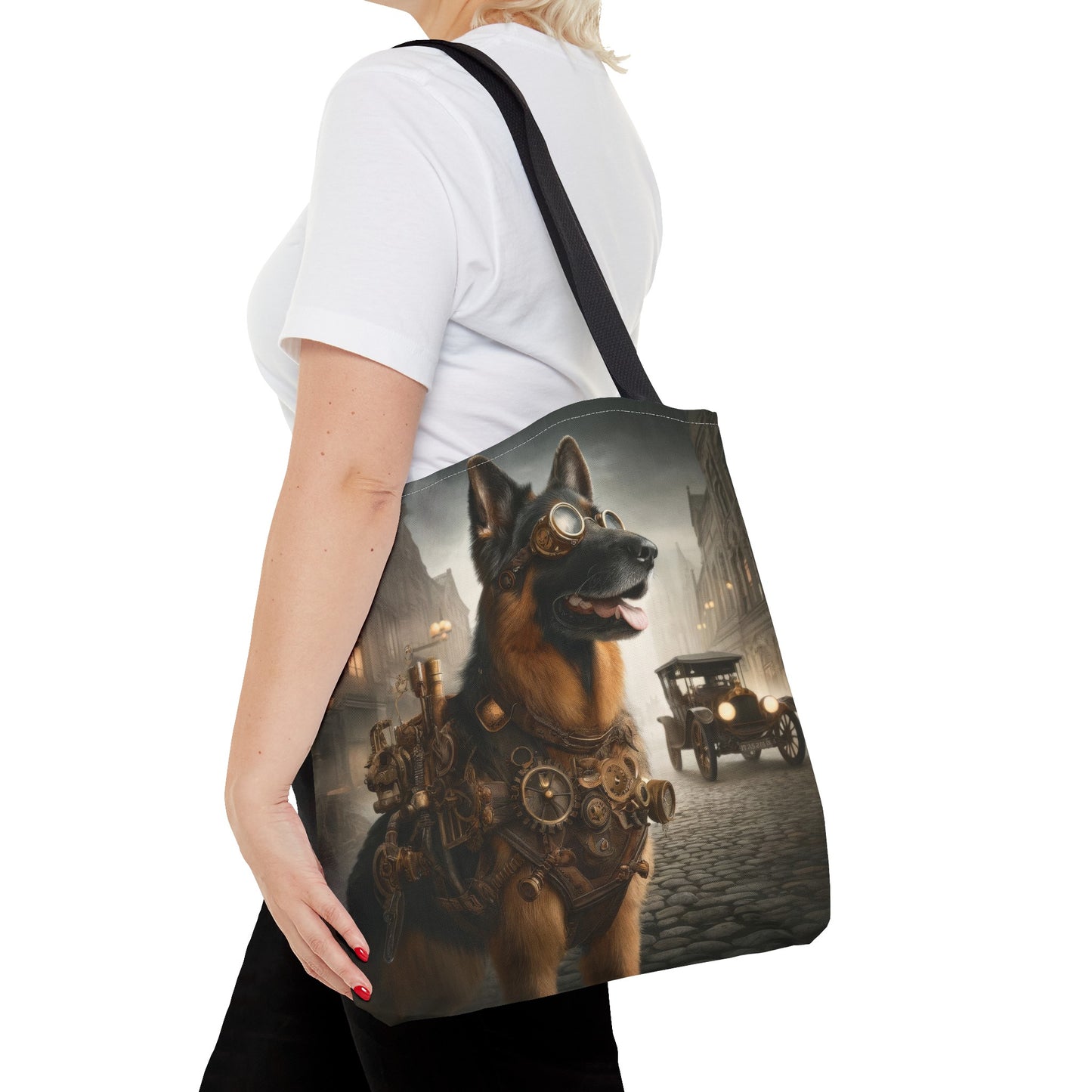 Realism and steampunk German Shepherd Tote Bag