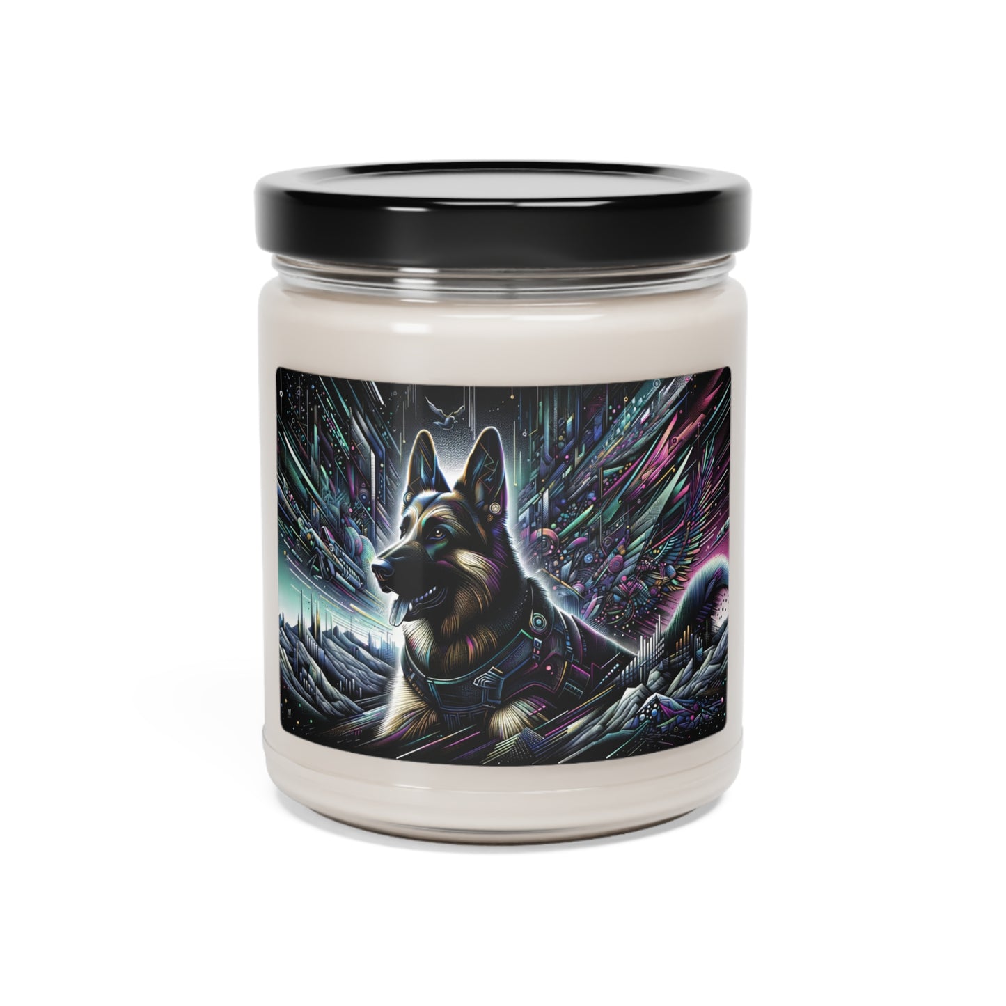 Futurism and gothic German Shepherd Scented Soy Candle, 9oz