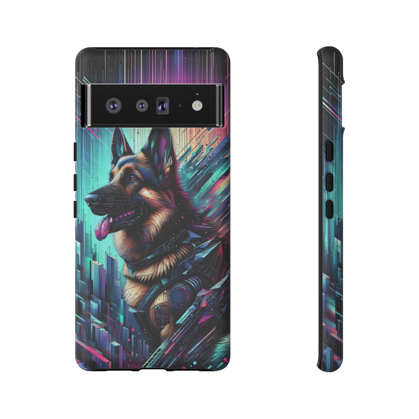 Futurism and gothic German Shepherd Phone Case