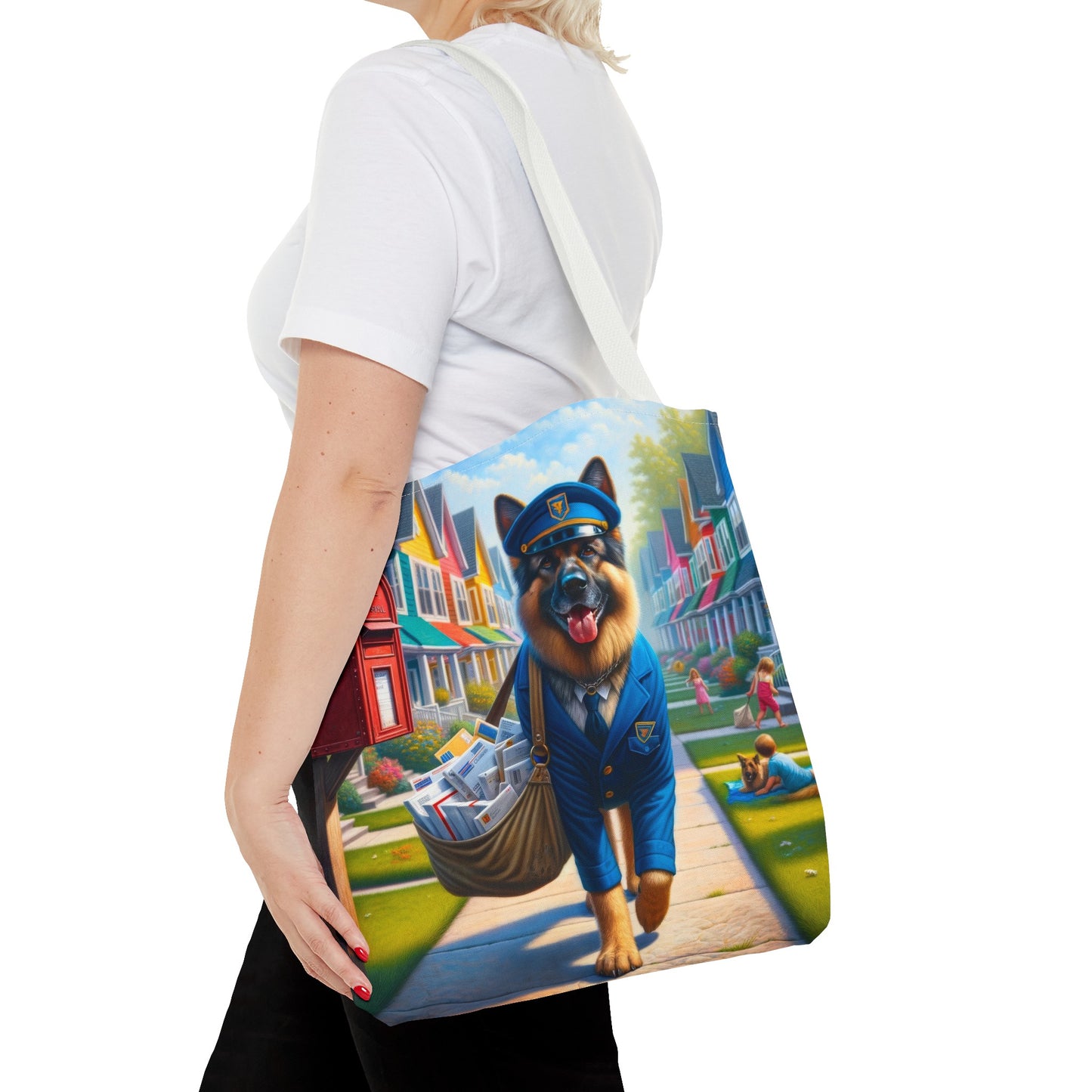 German Shepherd Delivering Mail Tote Bag