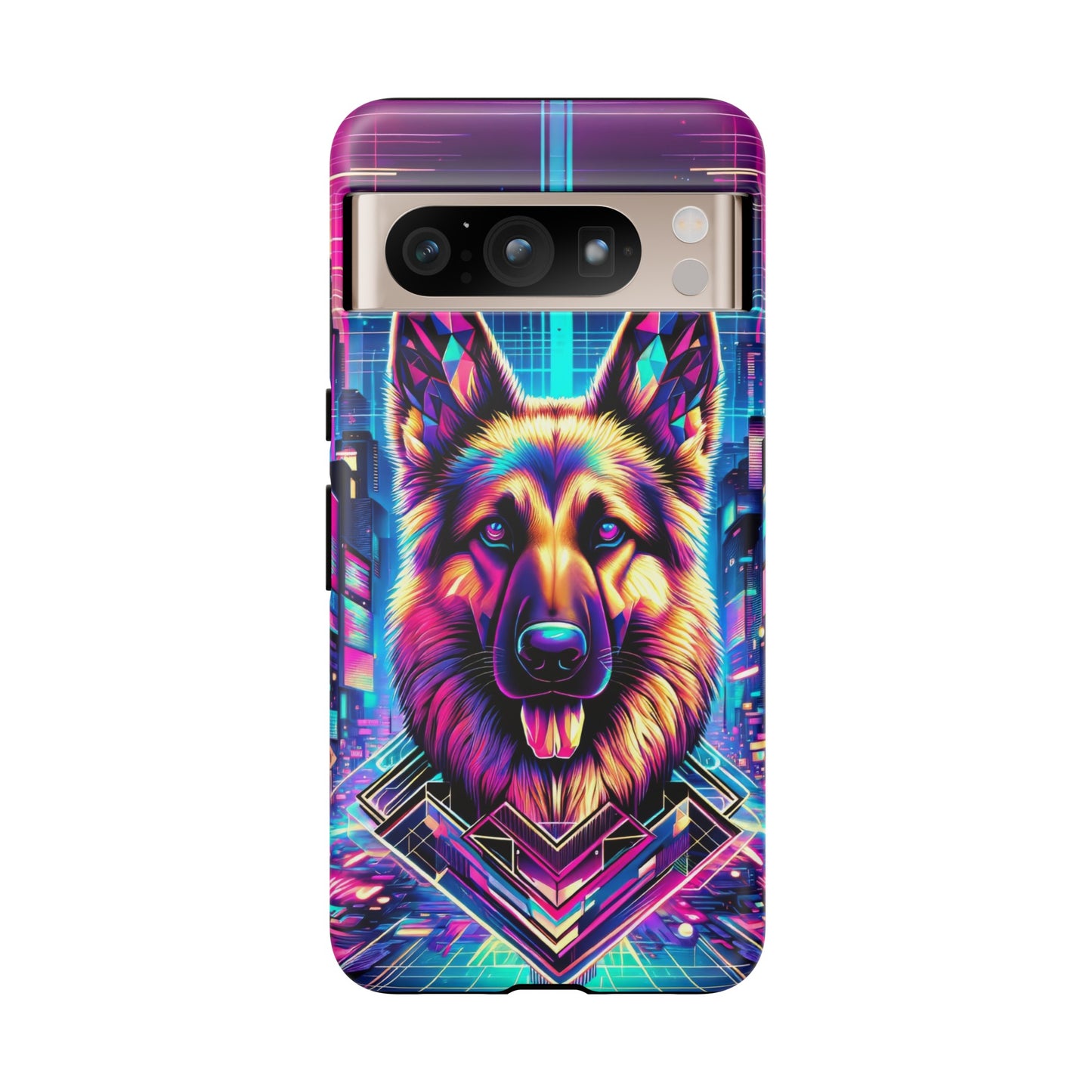 Glitch art German Shepherd Phone Case