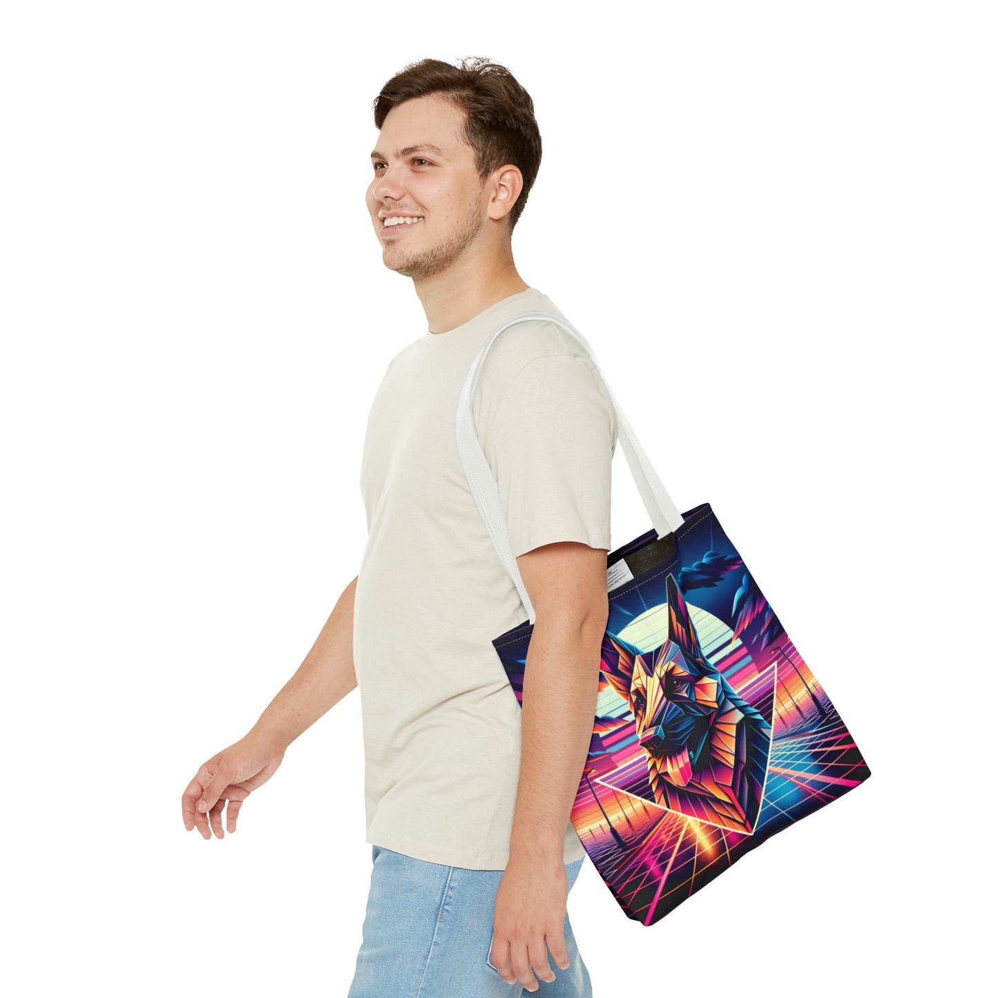 Origami and polyart German Shepherd Tote Bag