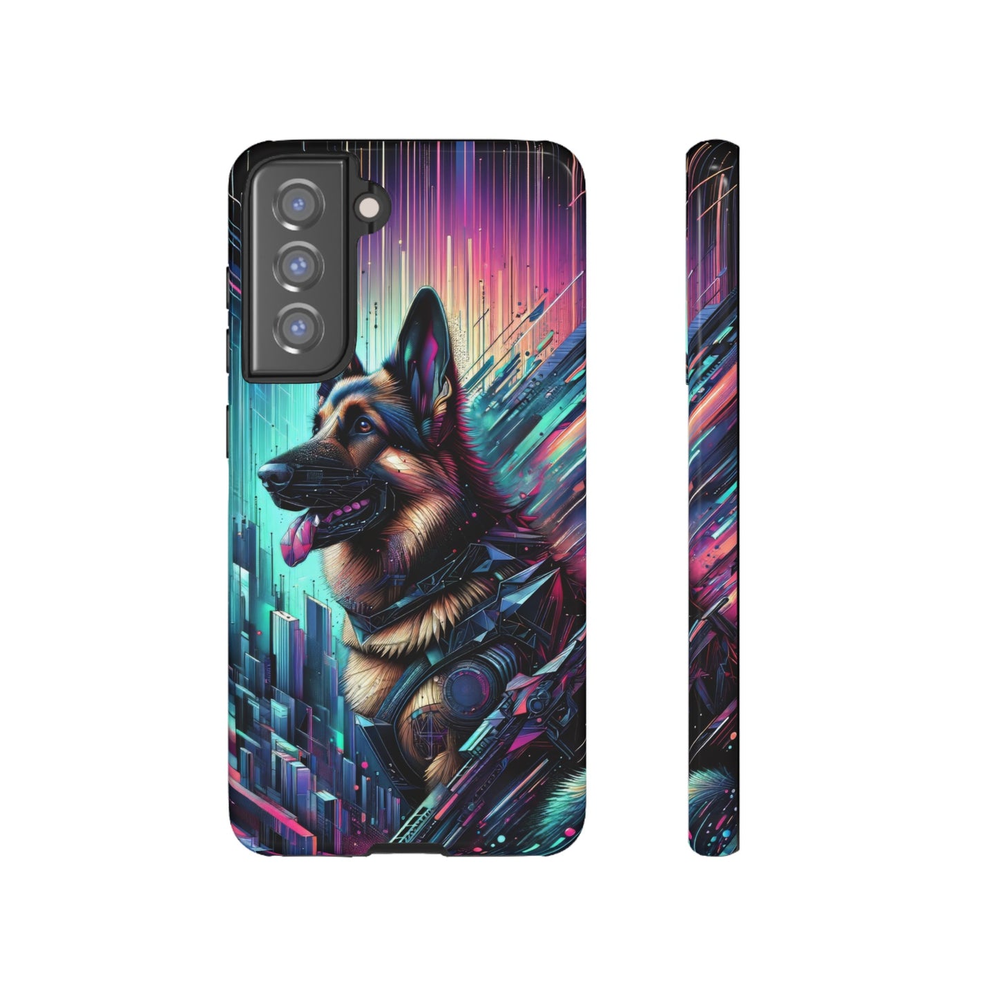 Futurism and gothic German Shepherd Phone Case