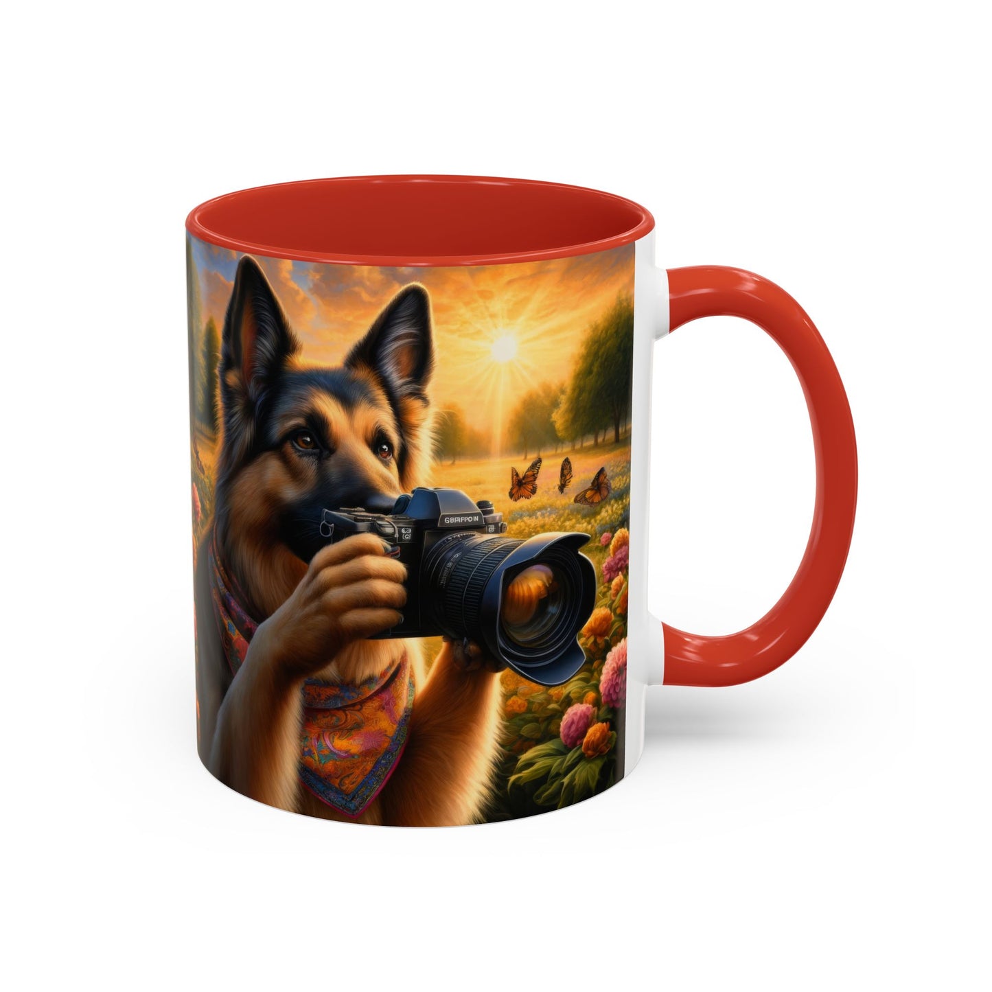 German Shepherd Taking photographs Coffee Mug