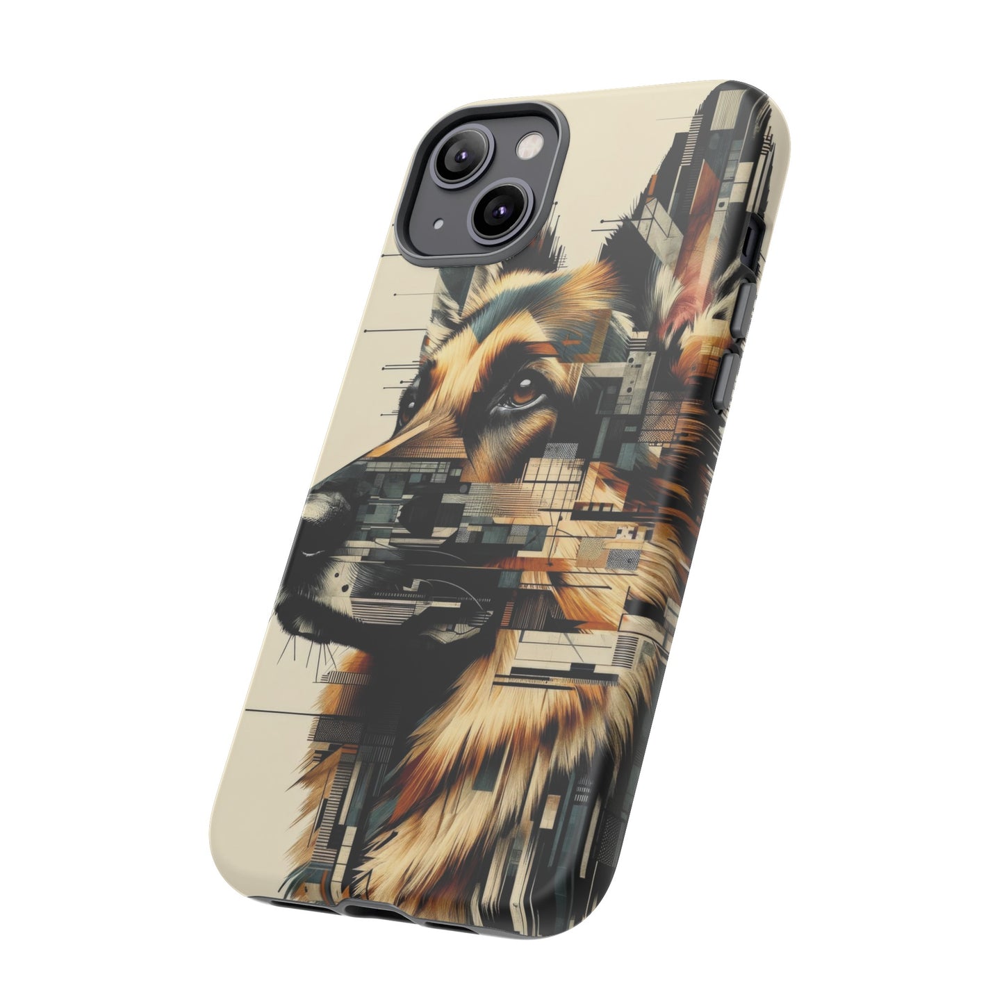 Constructivist and dadaist German Shepherd Phone Case