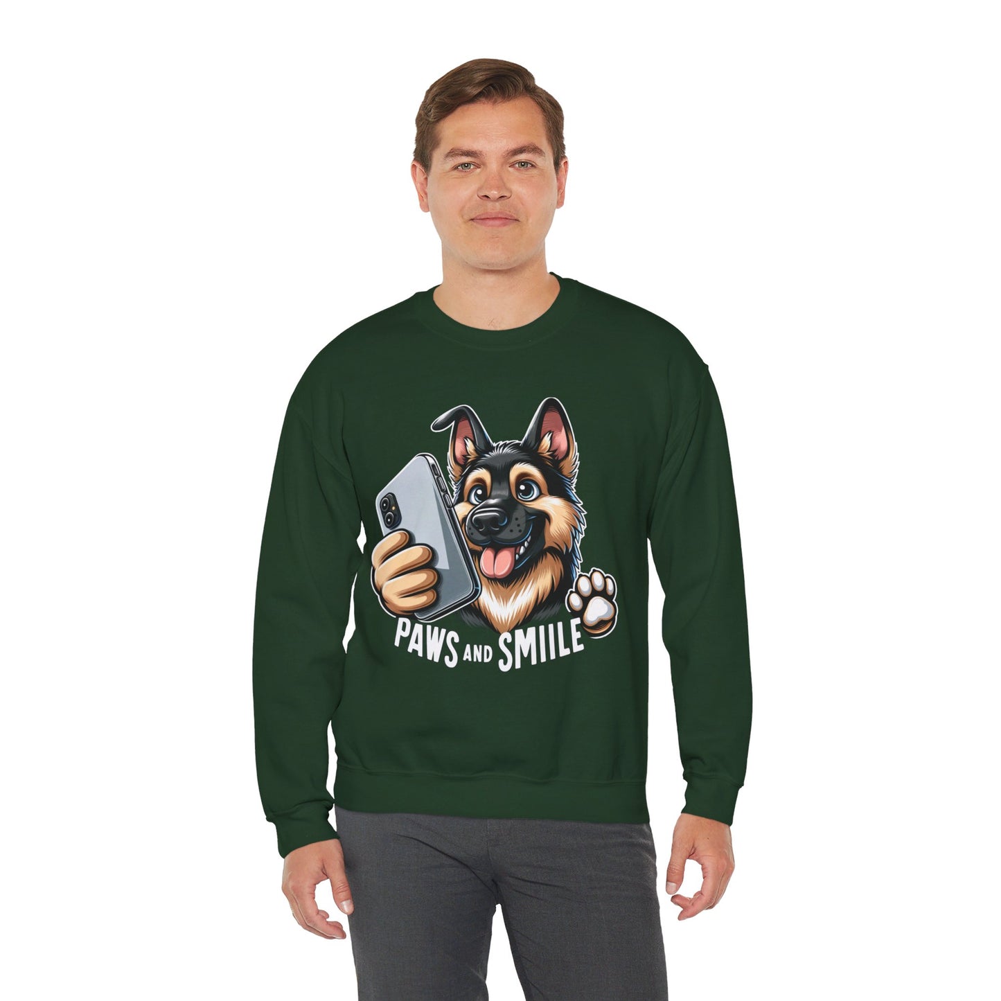 Paws and Smile Sweatshirt (10 colors) (German Shepherd)