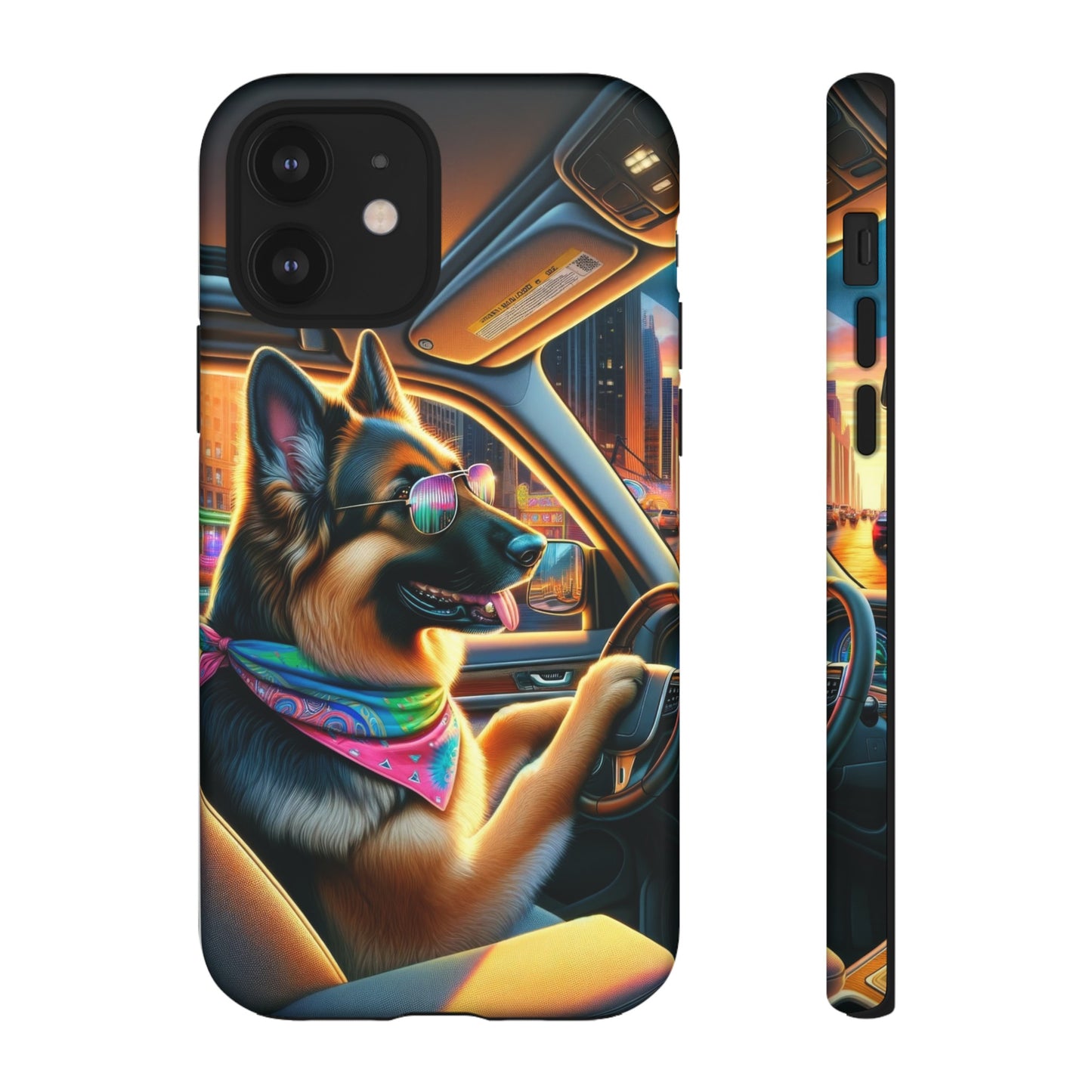 German Shepherd Driving a Car Phone Case