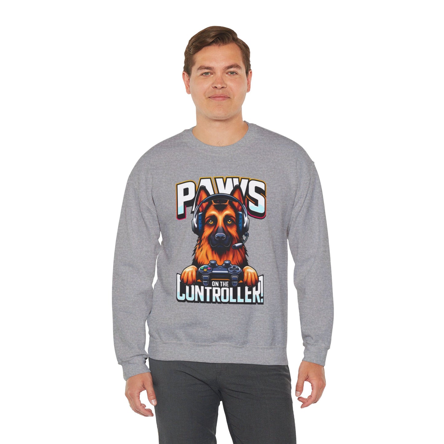 Paws on the Controller Sweatshirt (10 colors) (German Shepherd)