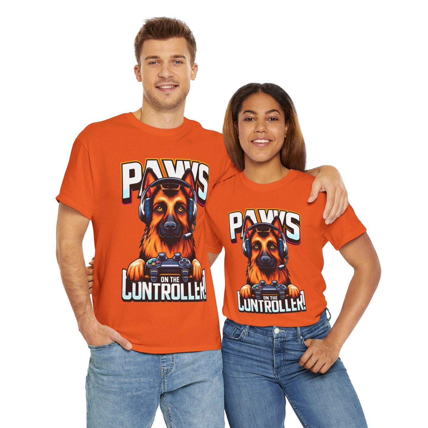 Paws on the Controller T-Shirt (13 colors) (German Shepherd)