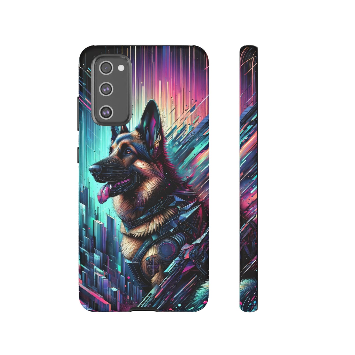 Futurism and gothic German Shepherd Phone Case