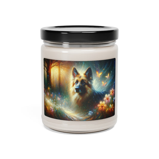 Fairy tale and impressionism German Shepherd Scented Soy Candle, 9oz