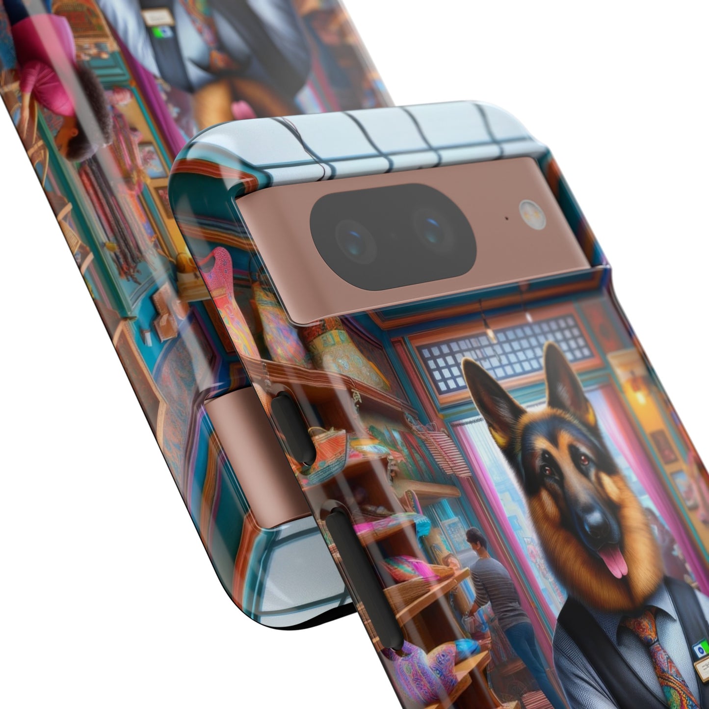 German Shepherd Operating a Cash Register Phone Case