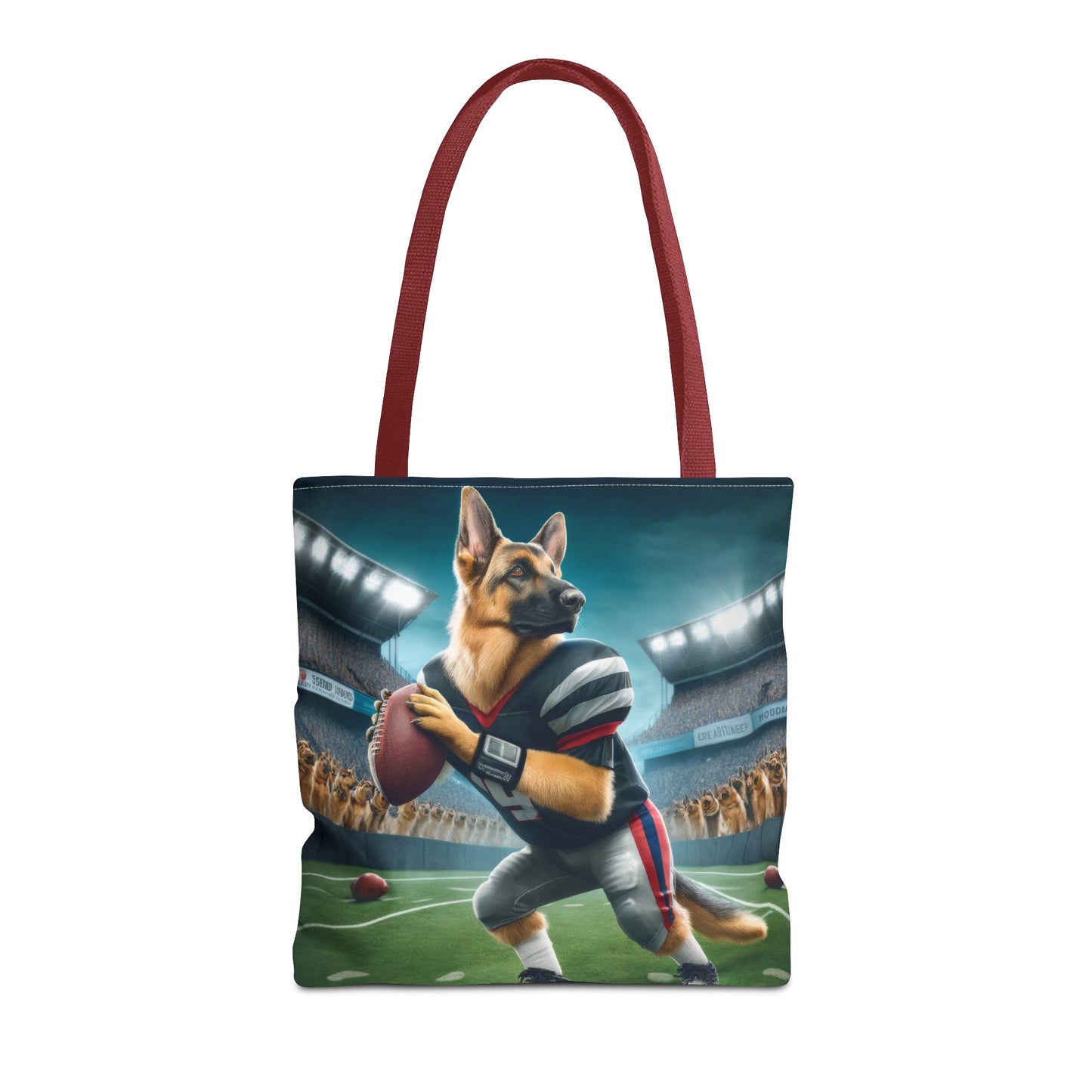 German Shepherd Playing Football Tote Bag