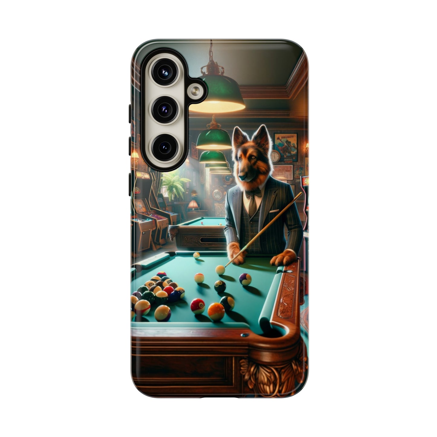 German Shepherd Playing Pool Phone Case