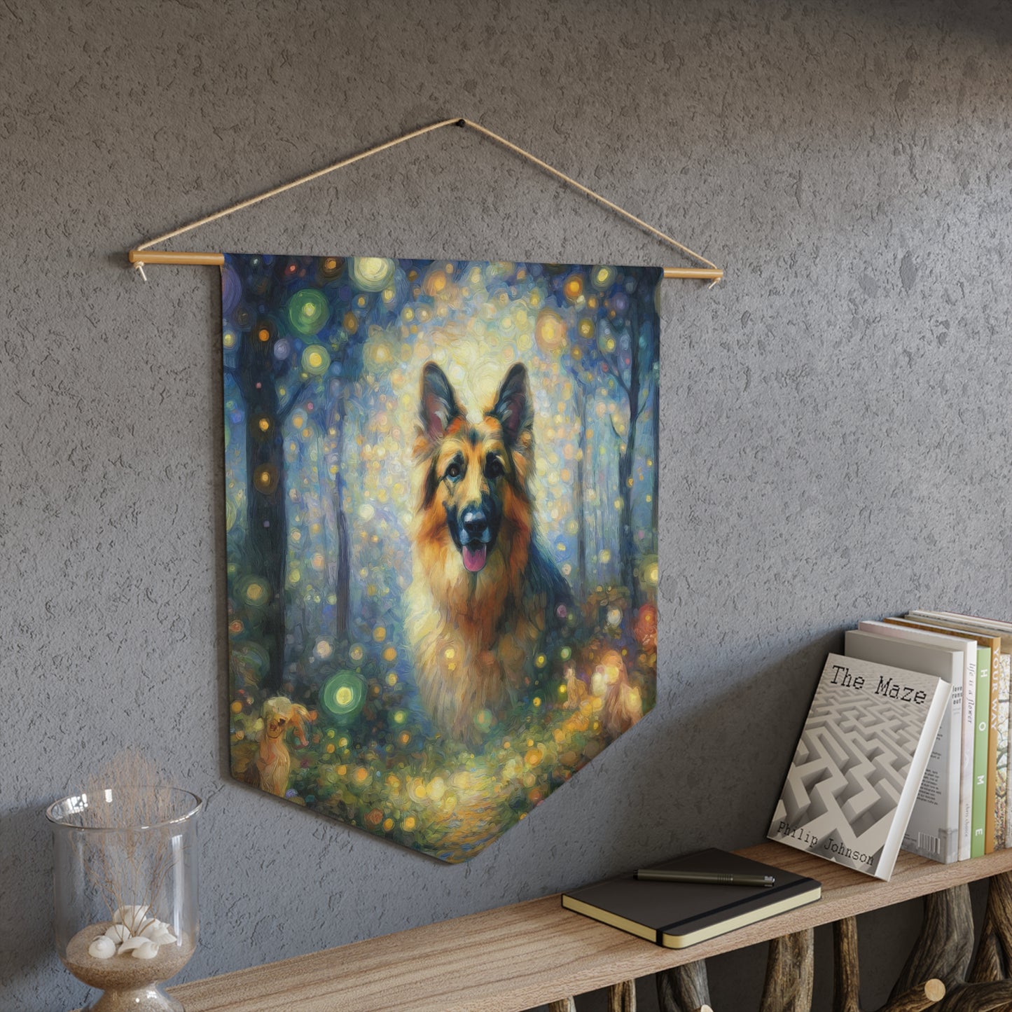 Neo-impressionism and fairy tale German Shepherd Pennant