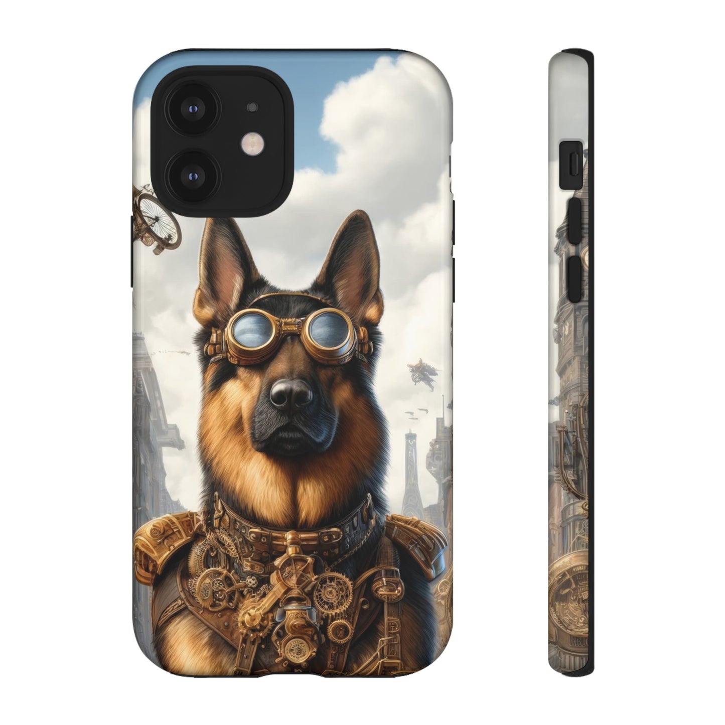 Realism and steampunk German Shepherd Phone Case