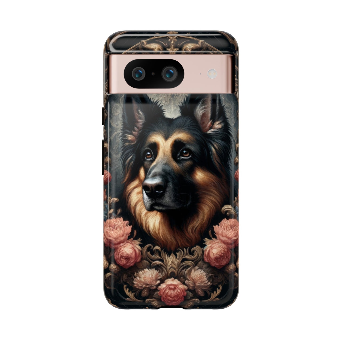 Gothic, high angle German Shepherd Phone Case