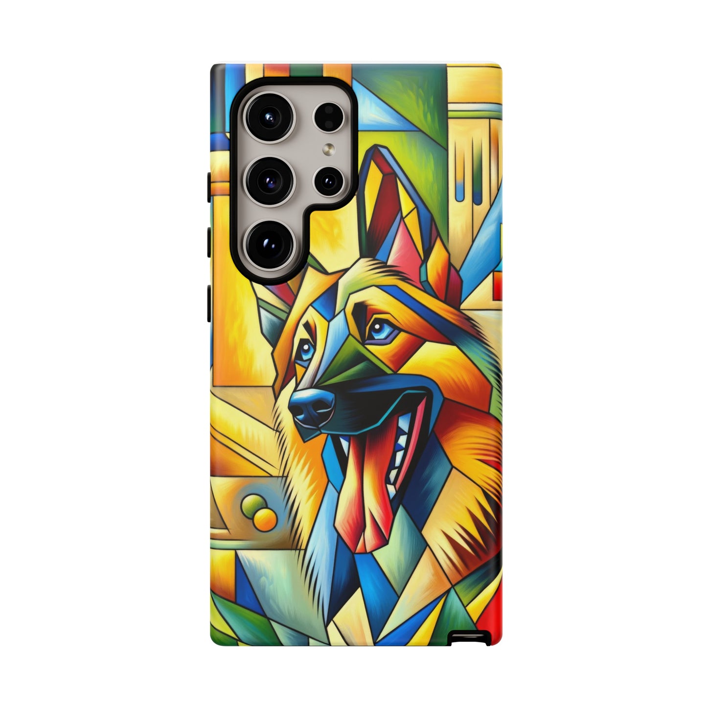 German Shepherd in Cubism Tough Phone Case