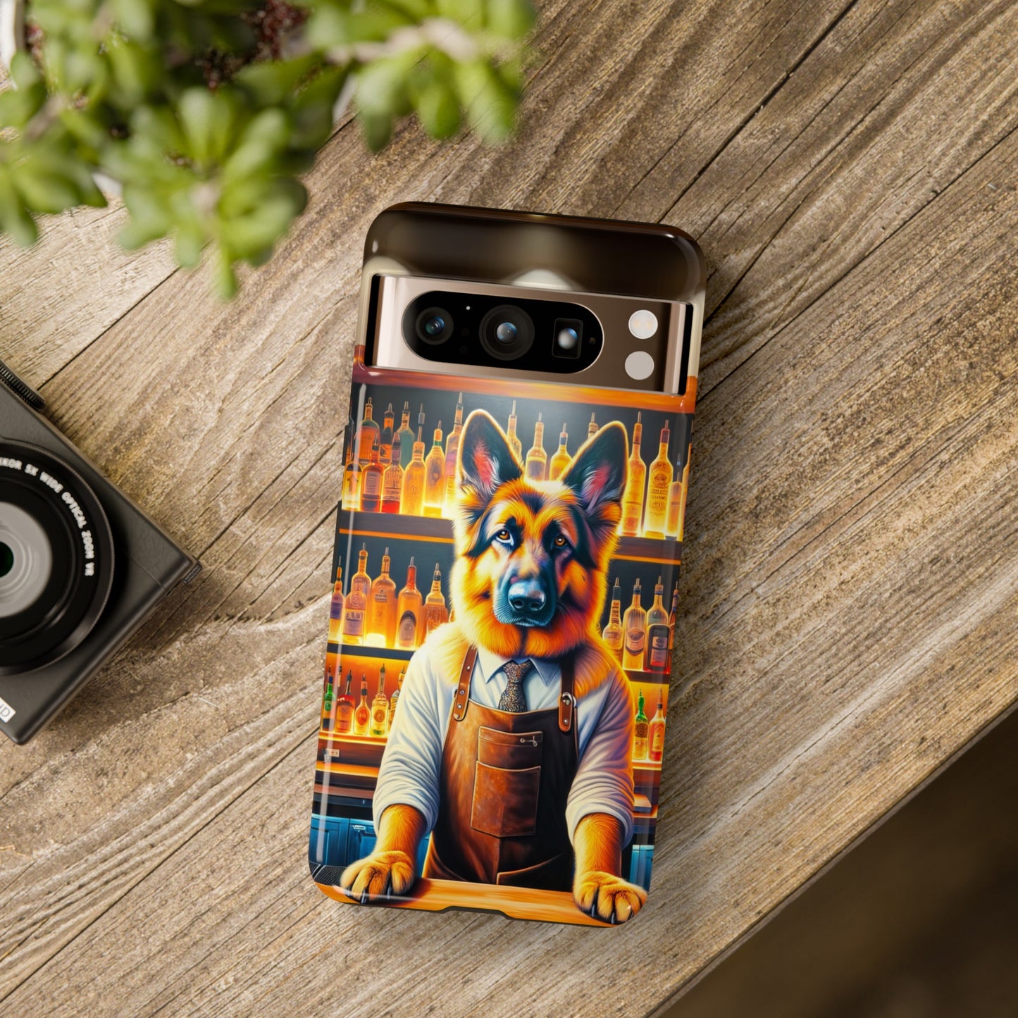 German Shepherd Tending a Bar Phone Case