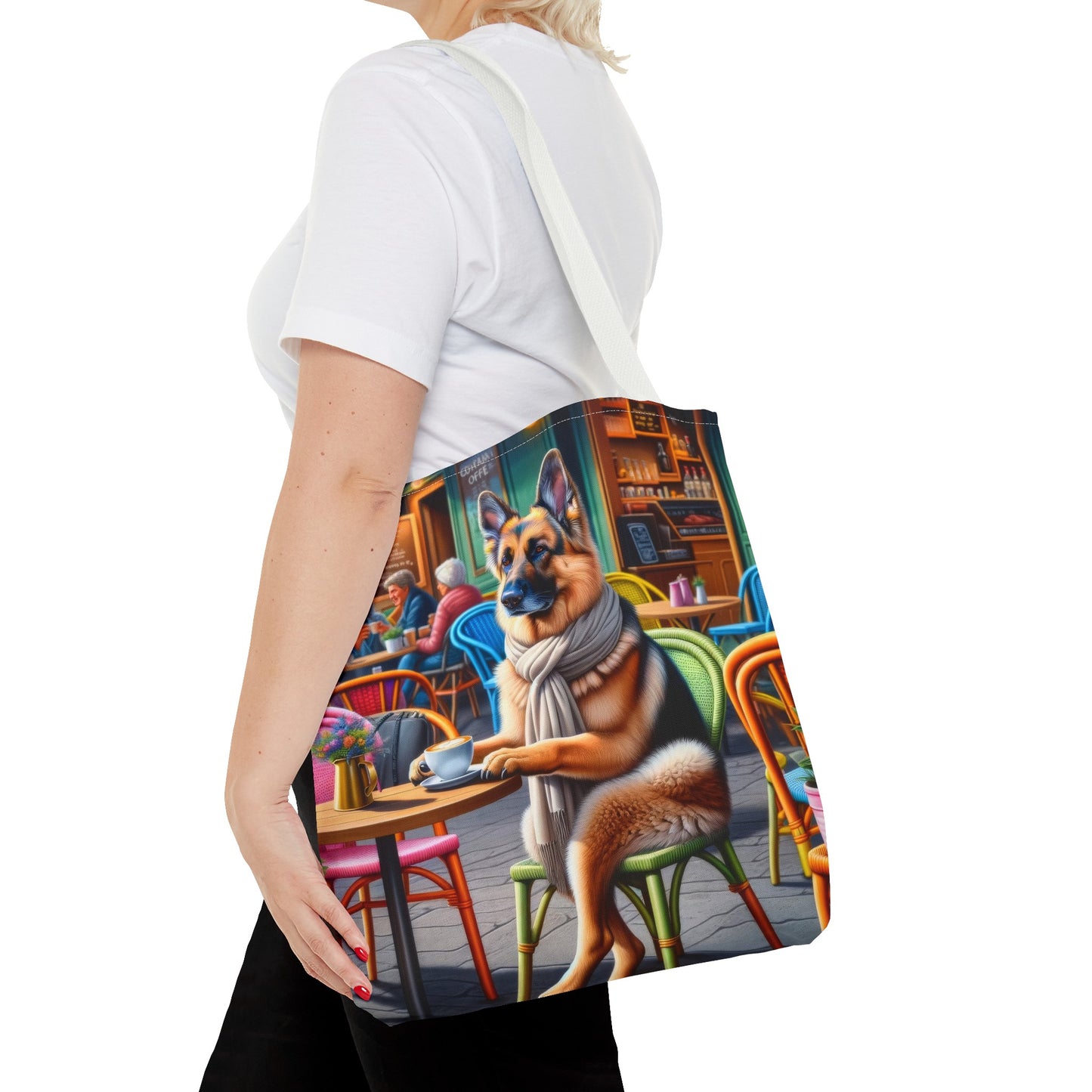 German Shepherd Drinking Tote Bag