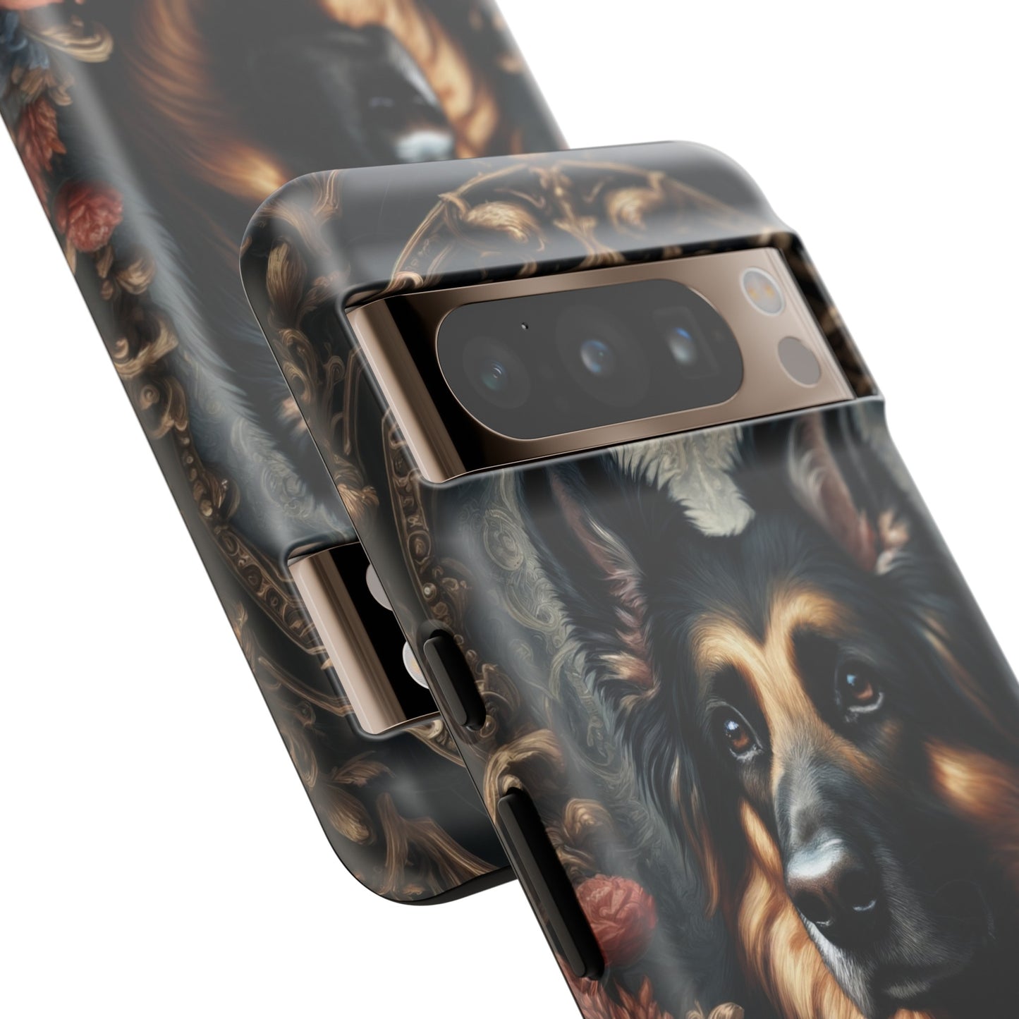 Gothic, high angle German Shepherd Phone Case