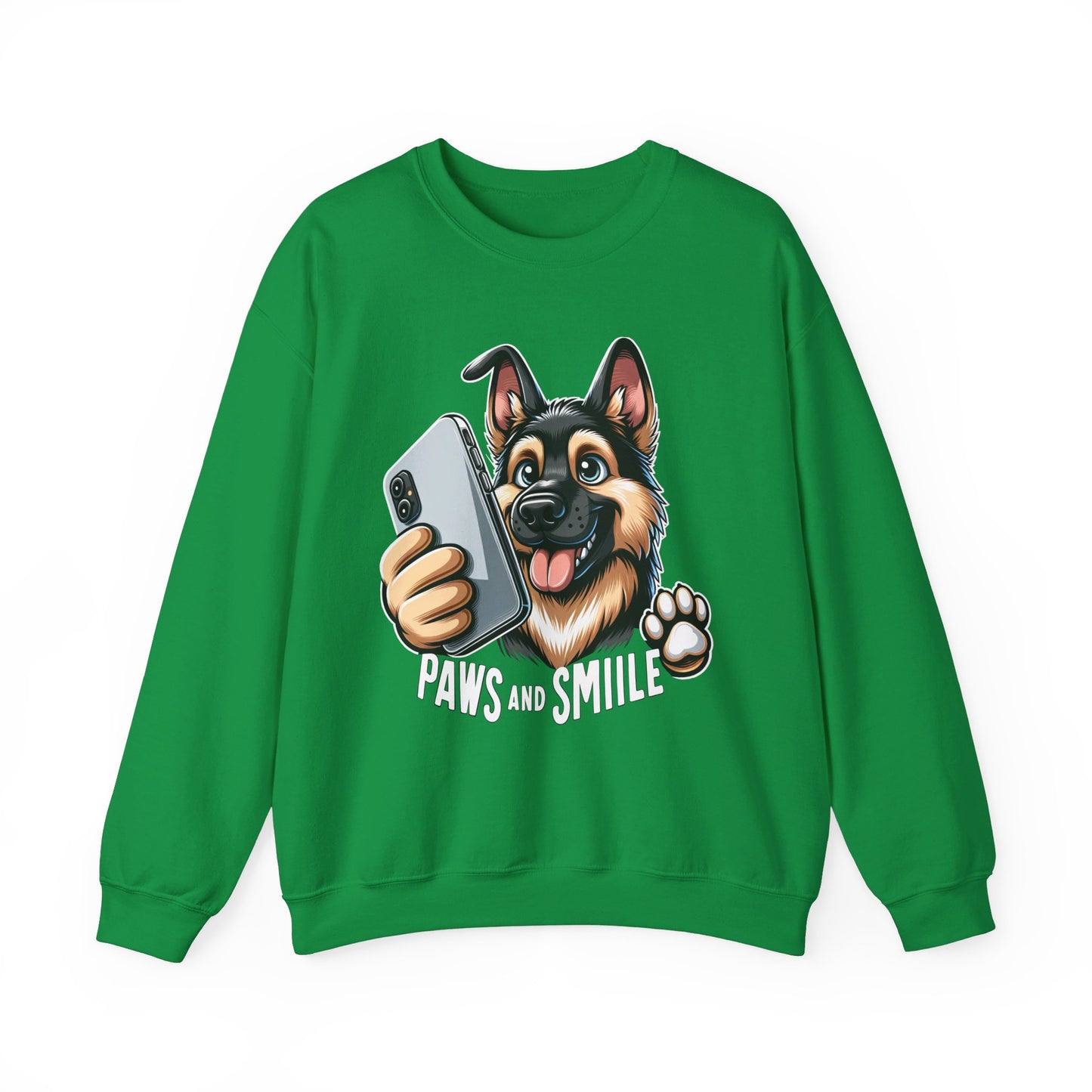 Paws and Smile Sweatshirt (10 colors) (German Shepherd)