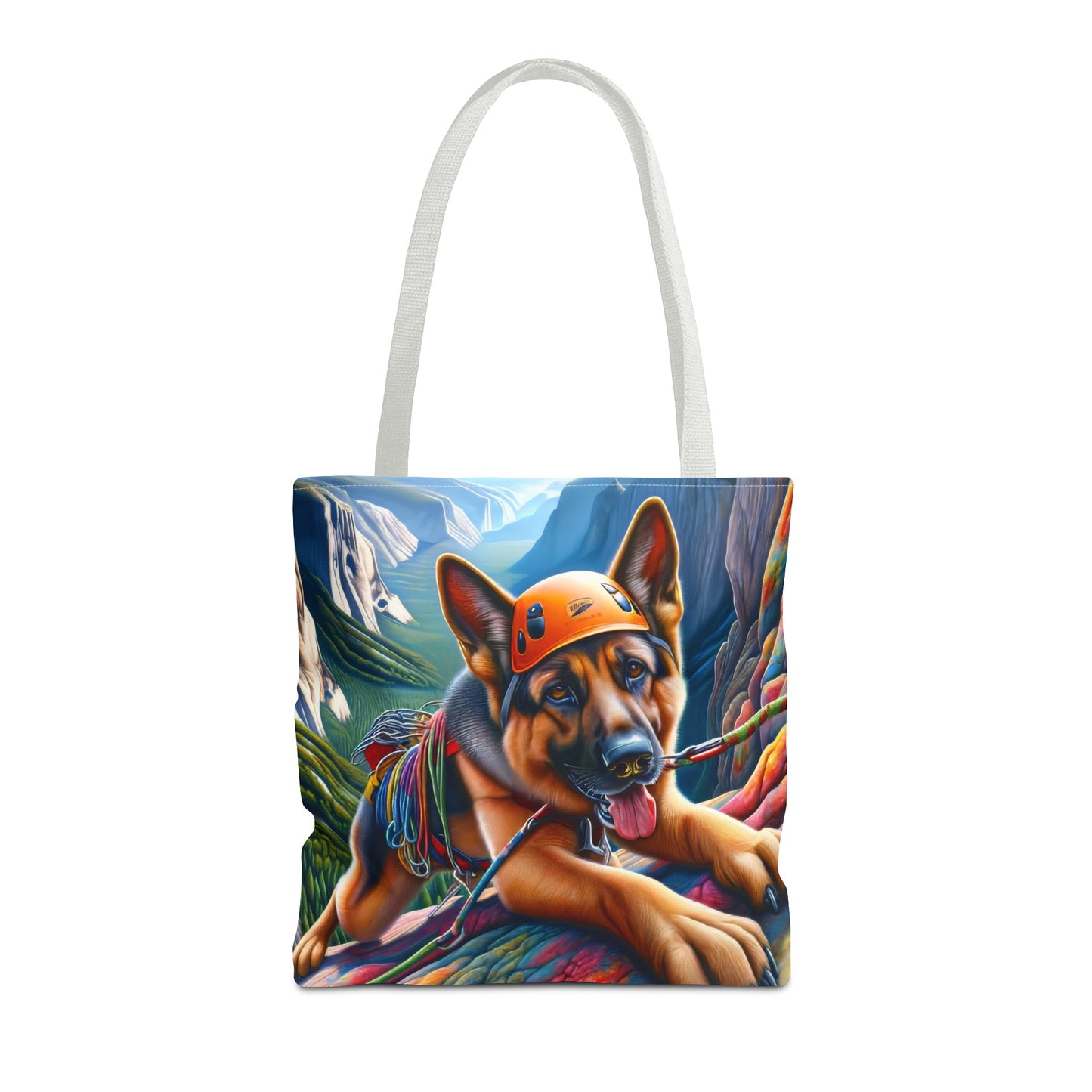 German Shepherd Rock Climbing Tote Bag