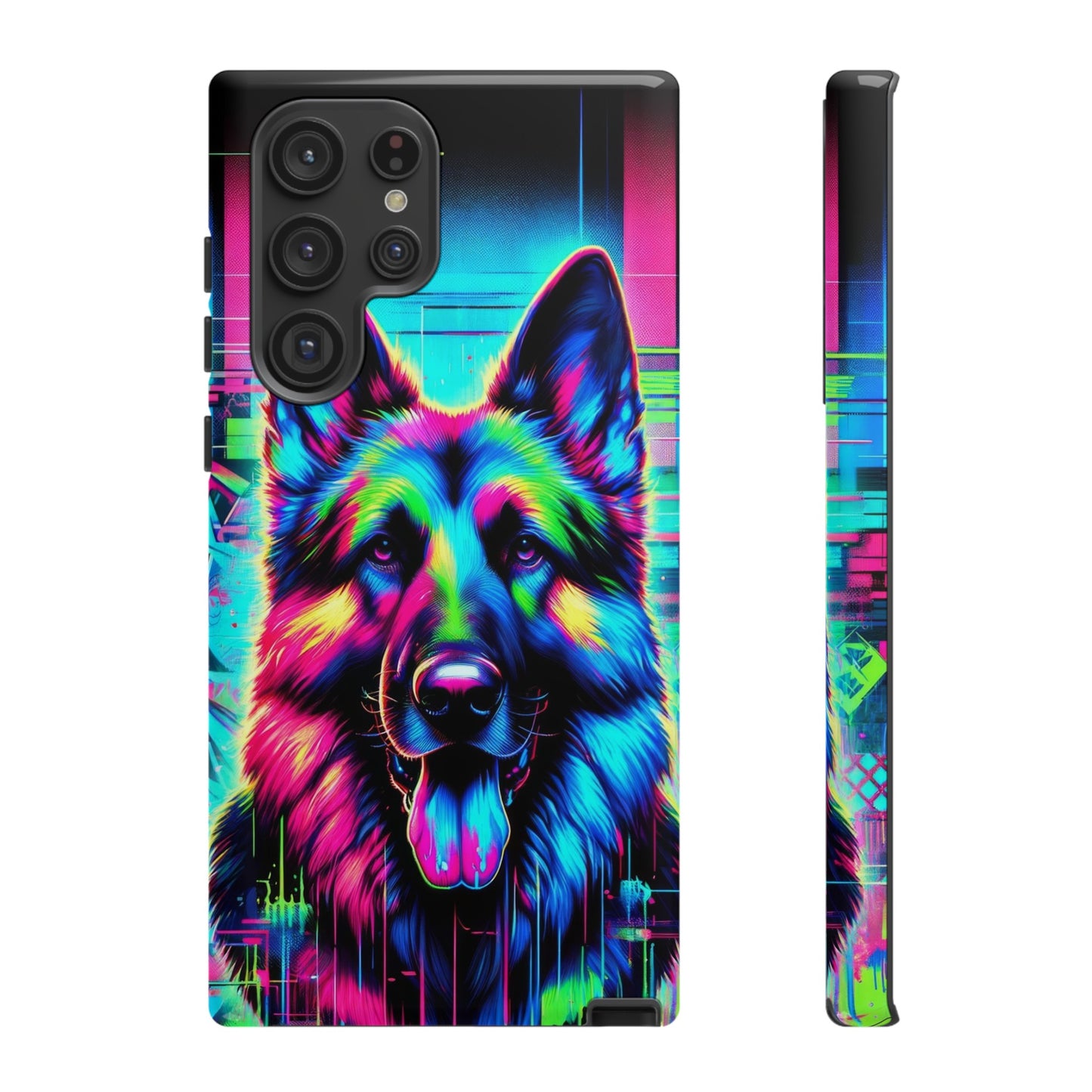 Neon graffiti German Shepherd Phone Case