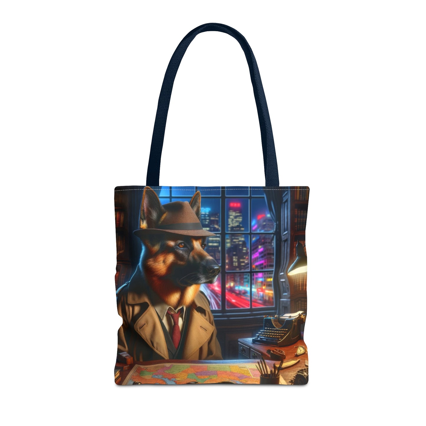 German Shepherd Detective Tote Bag