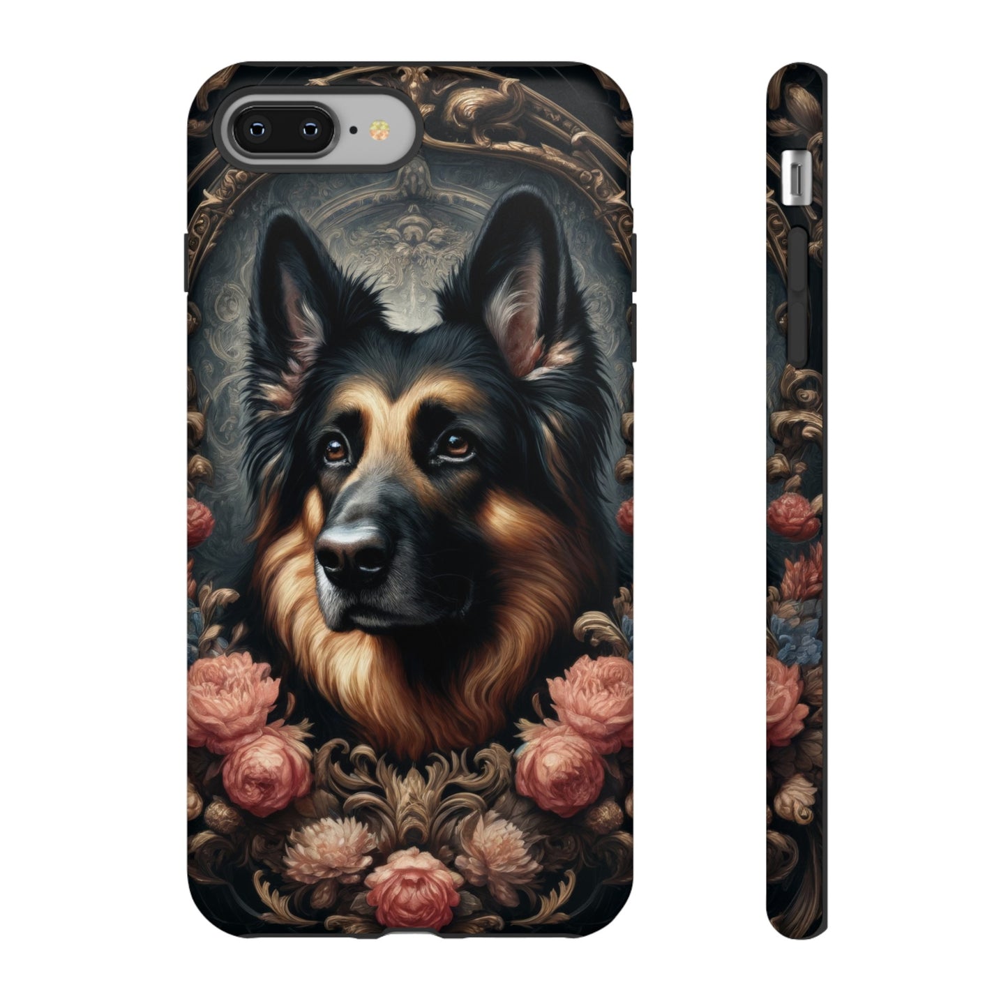 Gothic, high angle German Shepherd Phone Case