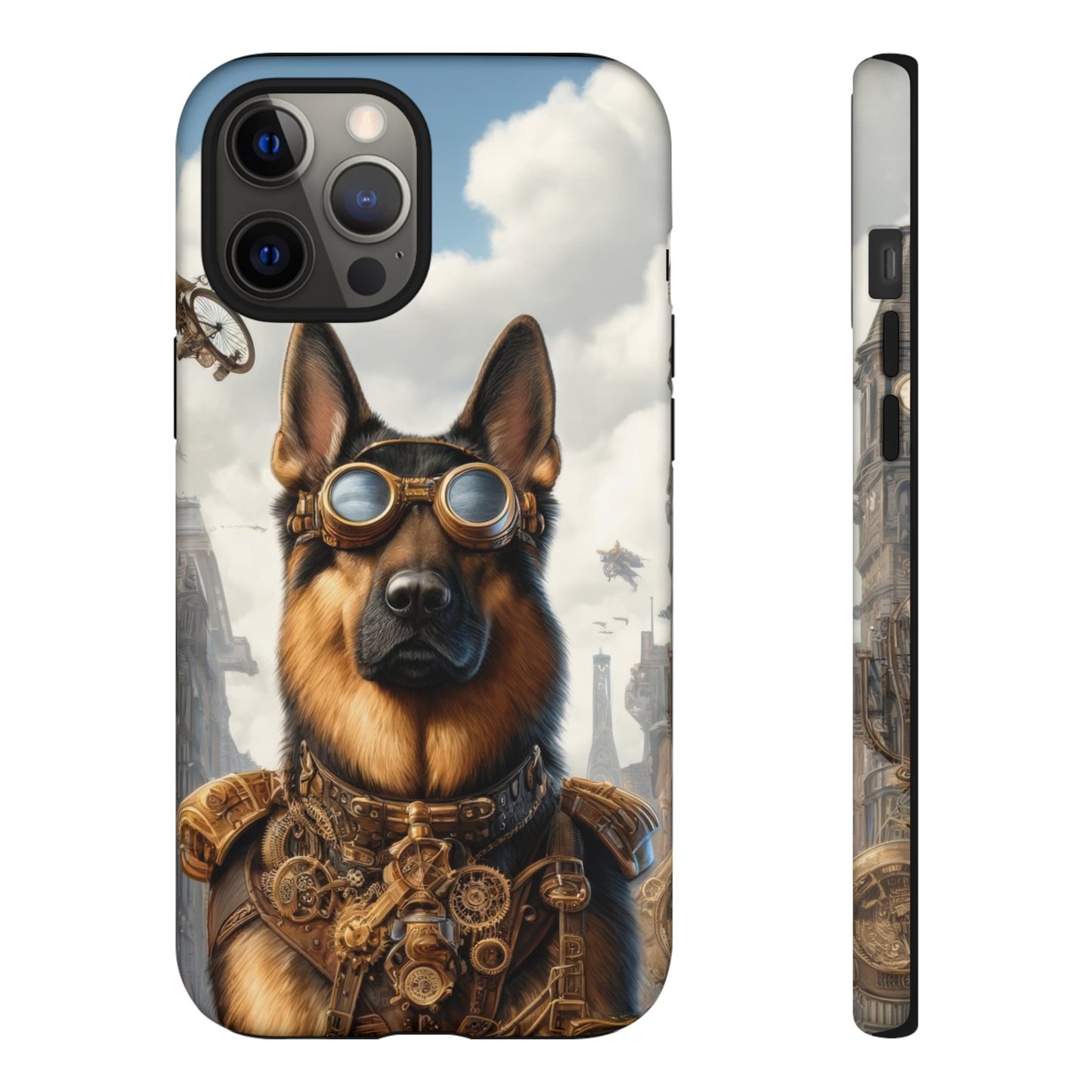 Realism and steampunk German Shepherd Phone Case