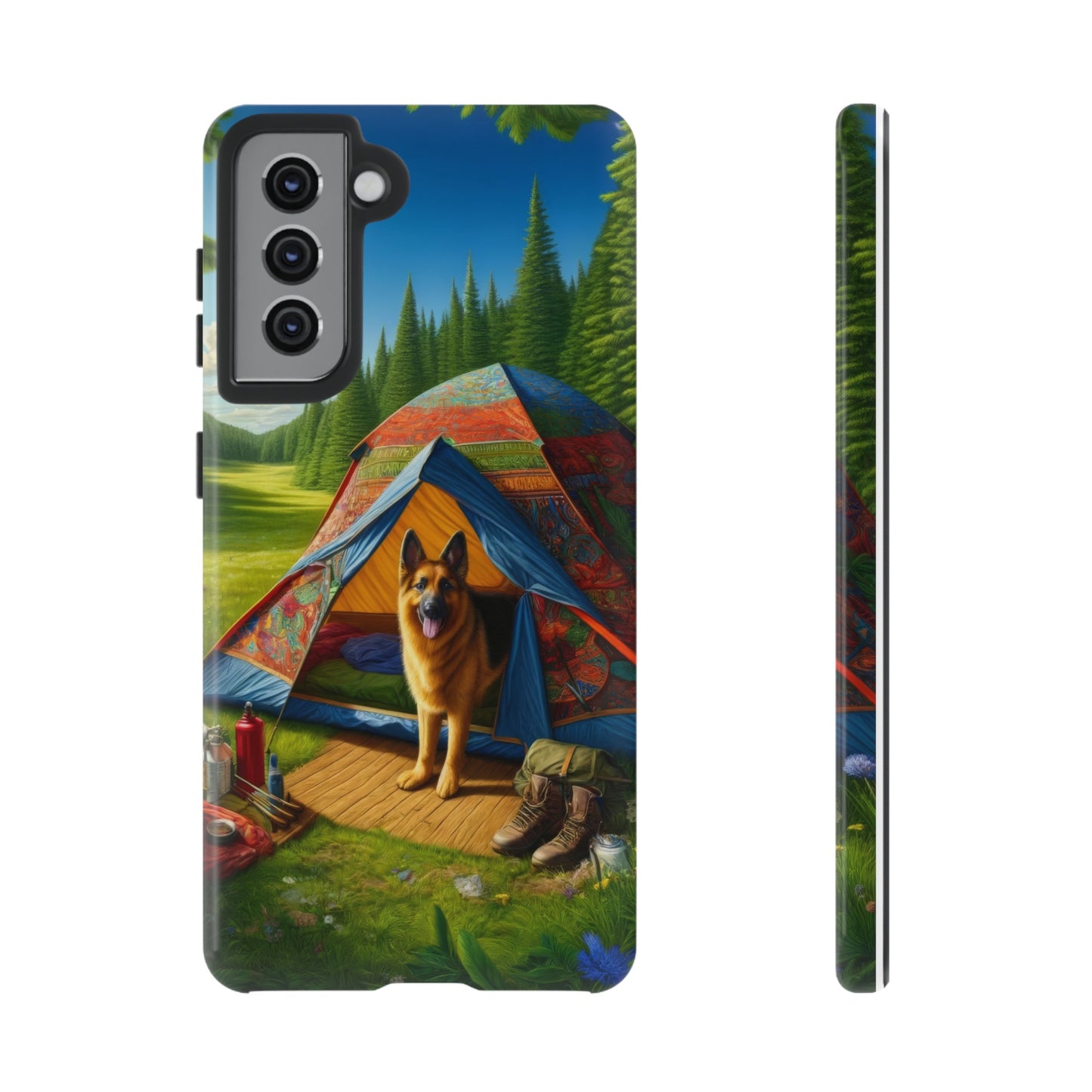 German Shepherd Camping  Phone Case