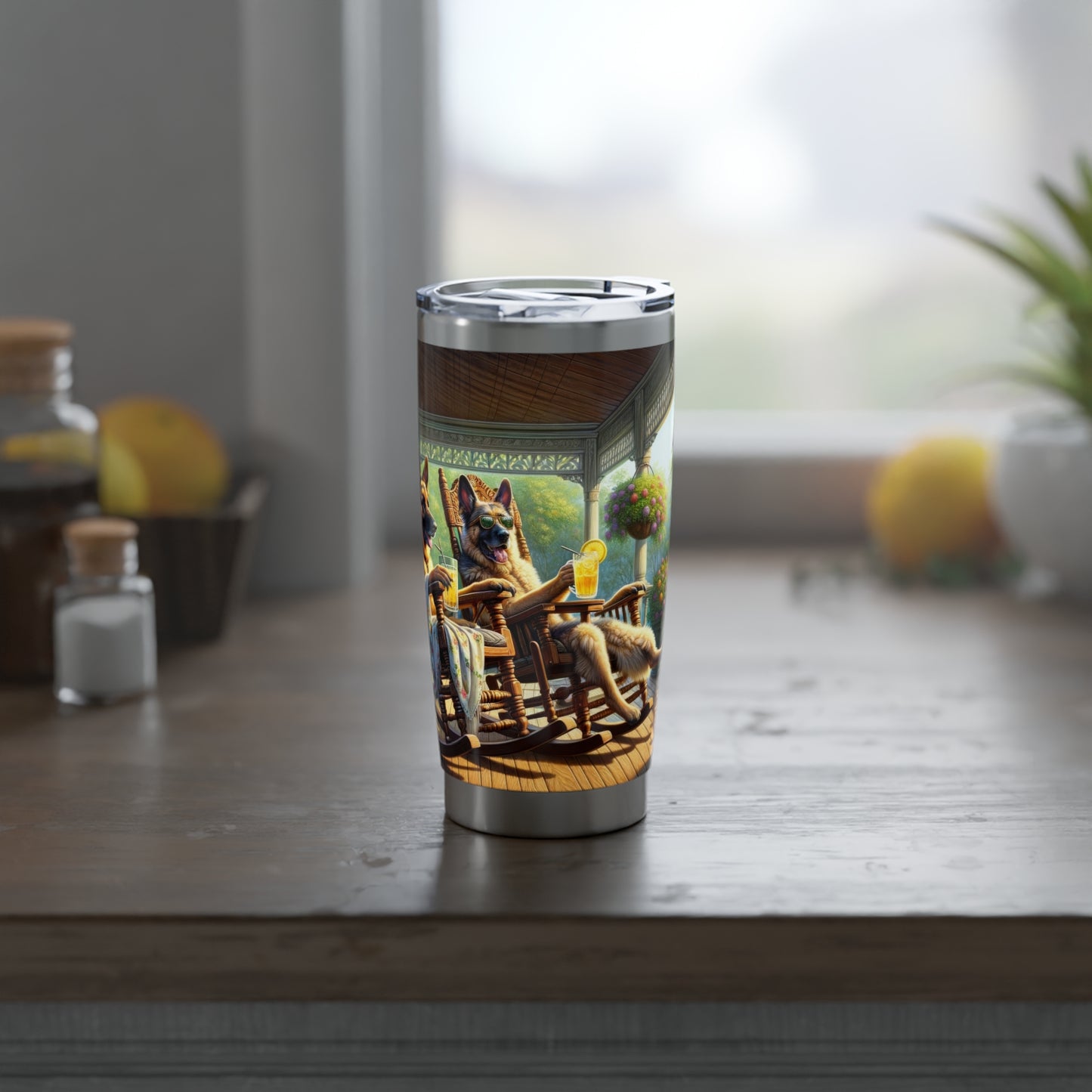German Shepherds on the Porch 20oz Tumbler