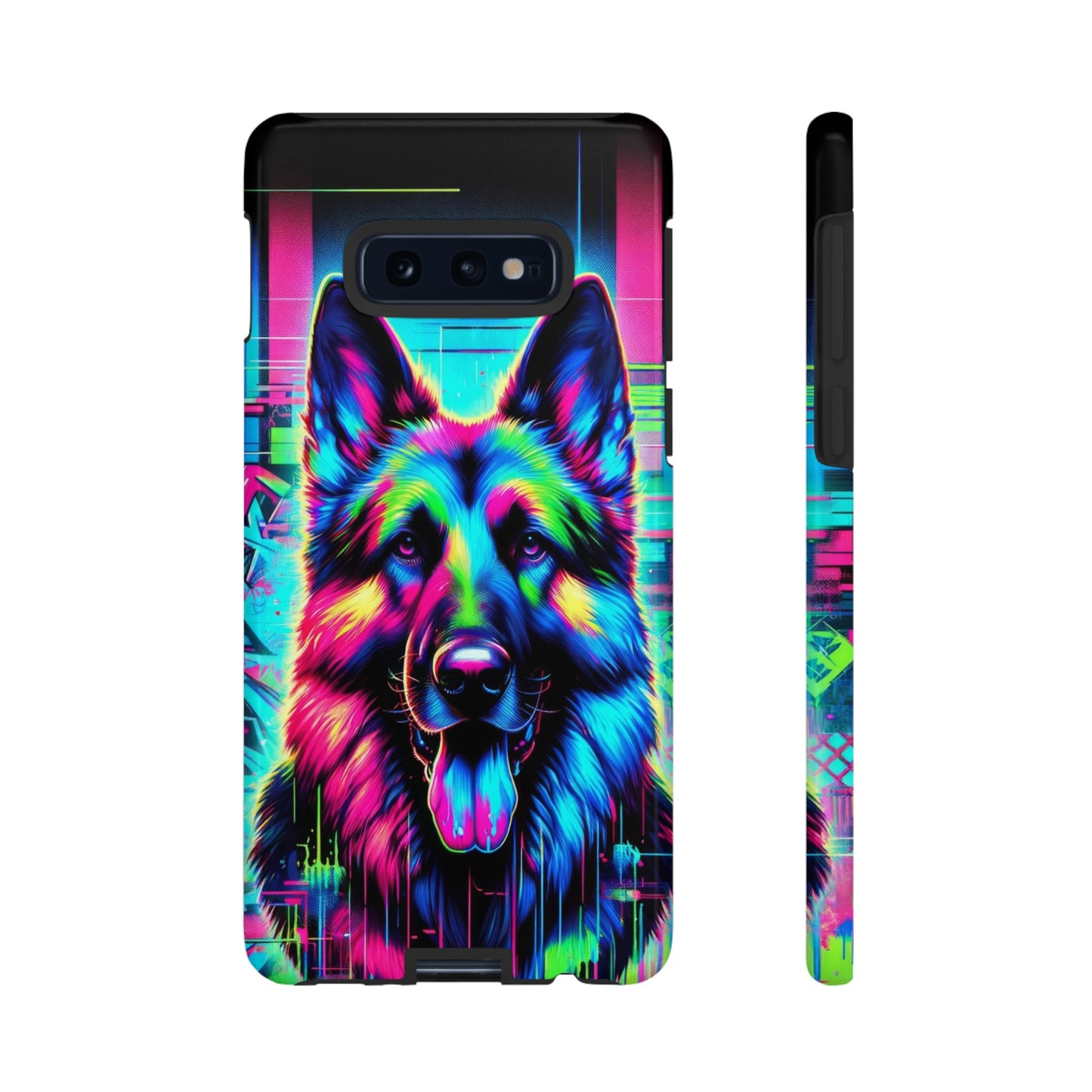 Neon graffiti German Shepherd Phone Case