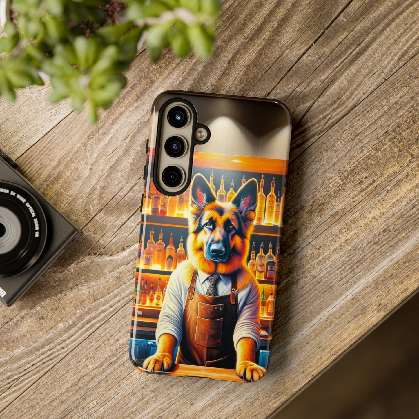 German Shepherd Tending a Bar Phone Case