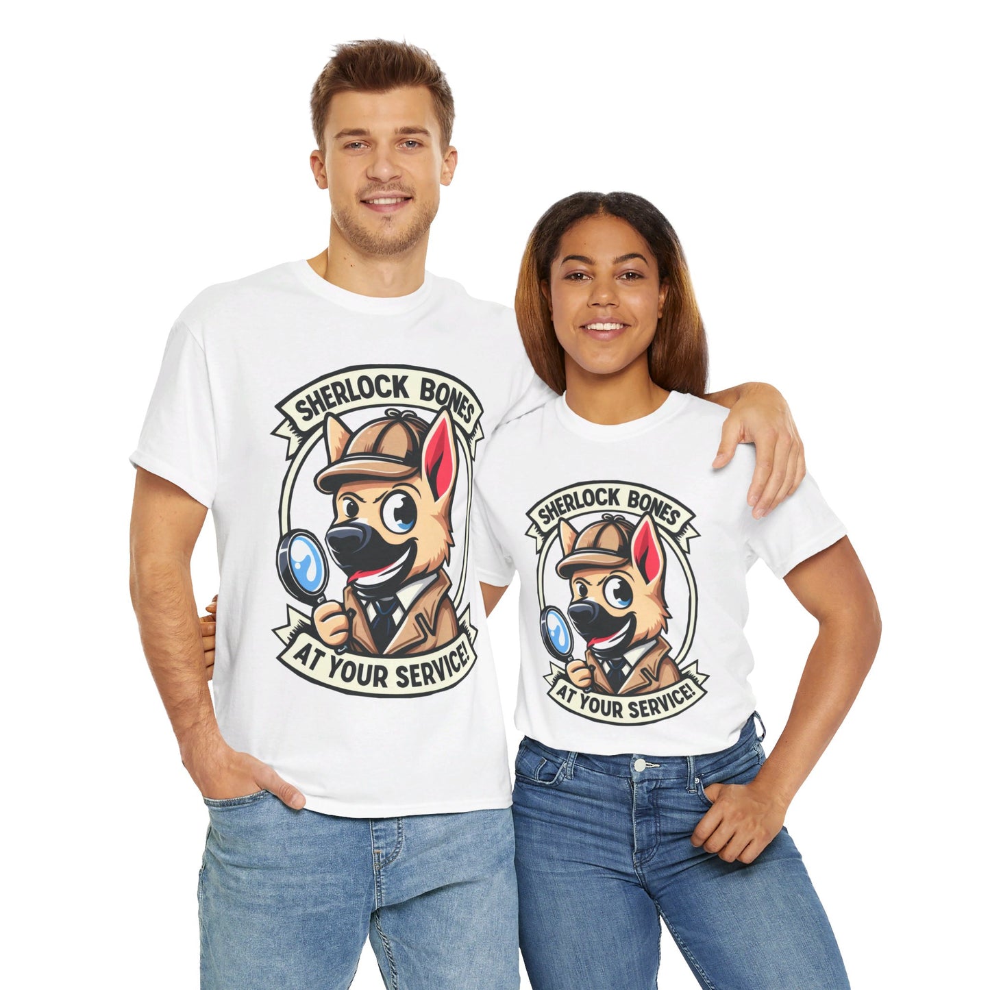 Sherlock Bones T-Shirt (13 colors) (German Shepherd)