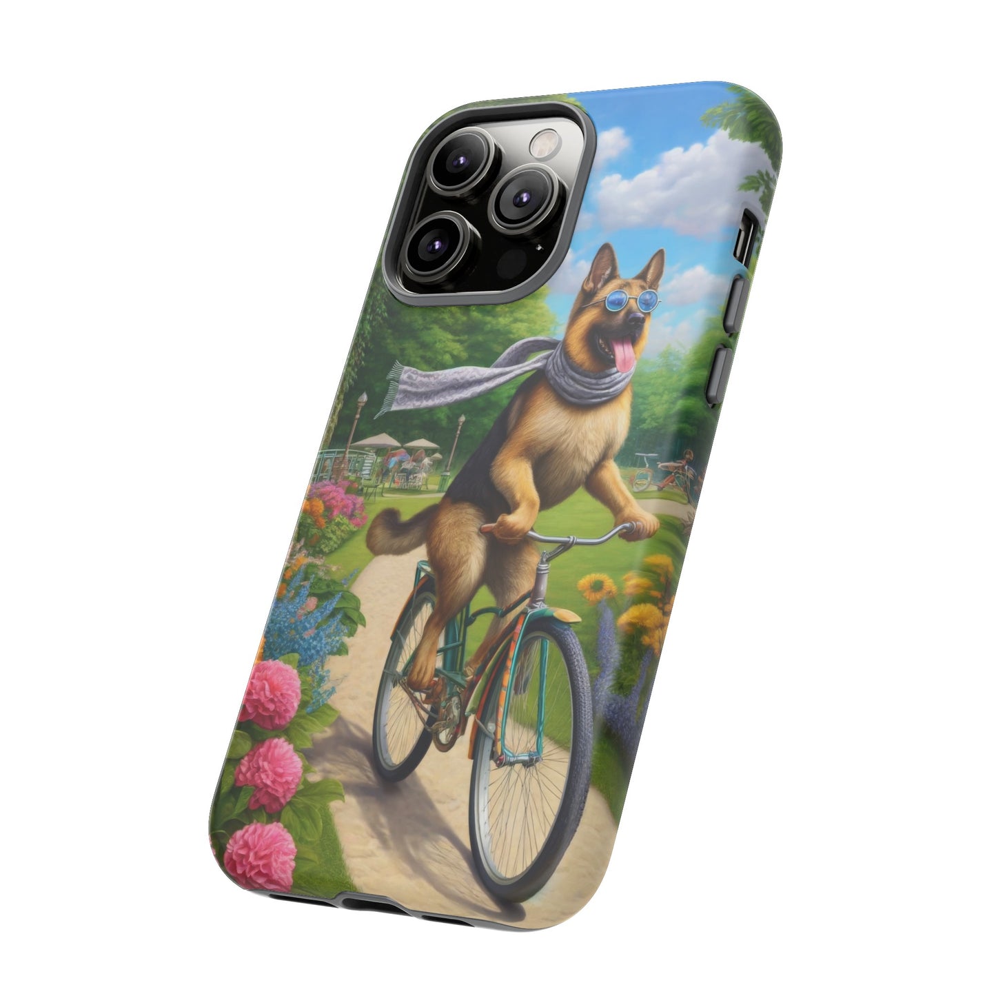 German Shepherd Riding a Bicycle Phone Case