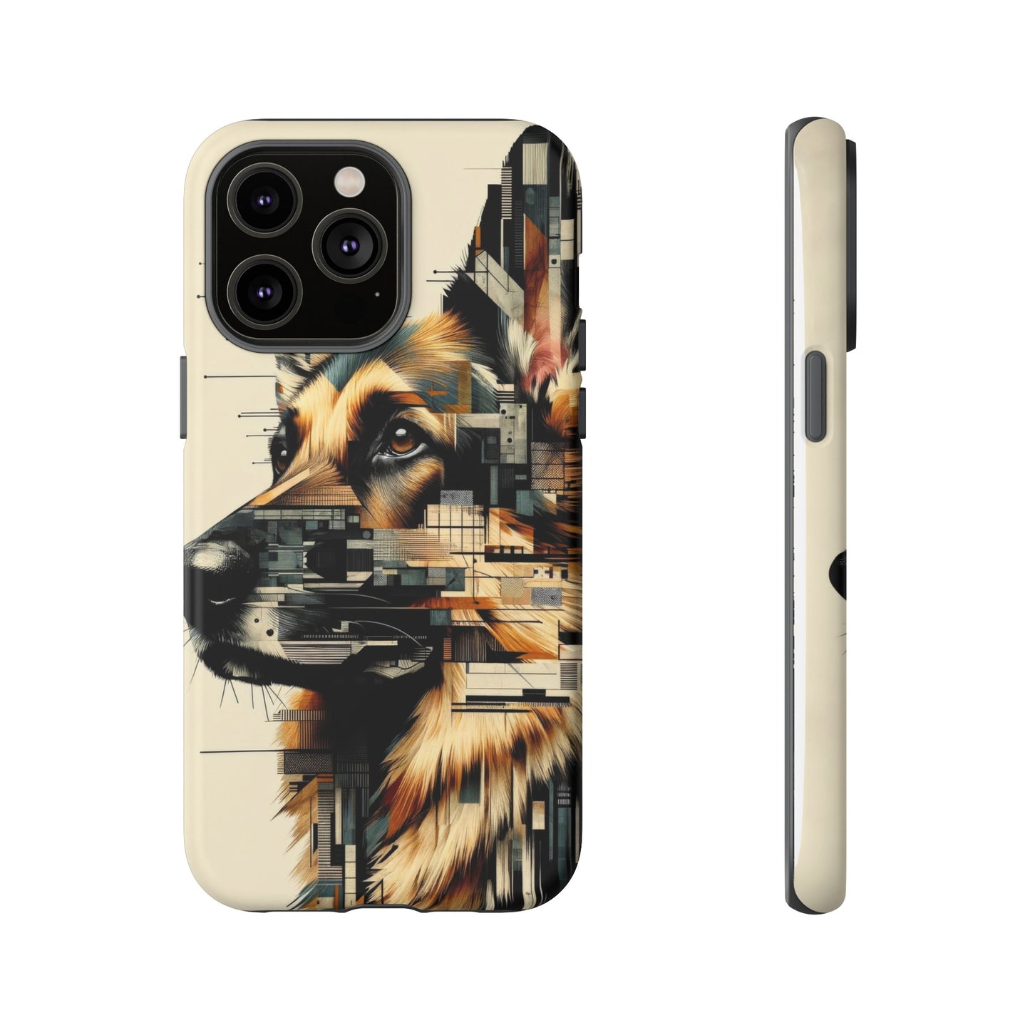 Constructivist and dadaist German Shepherd Phone Case