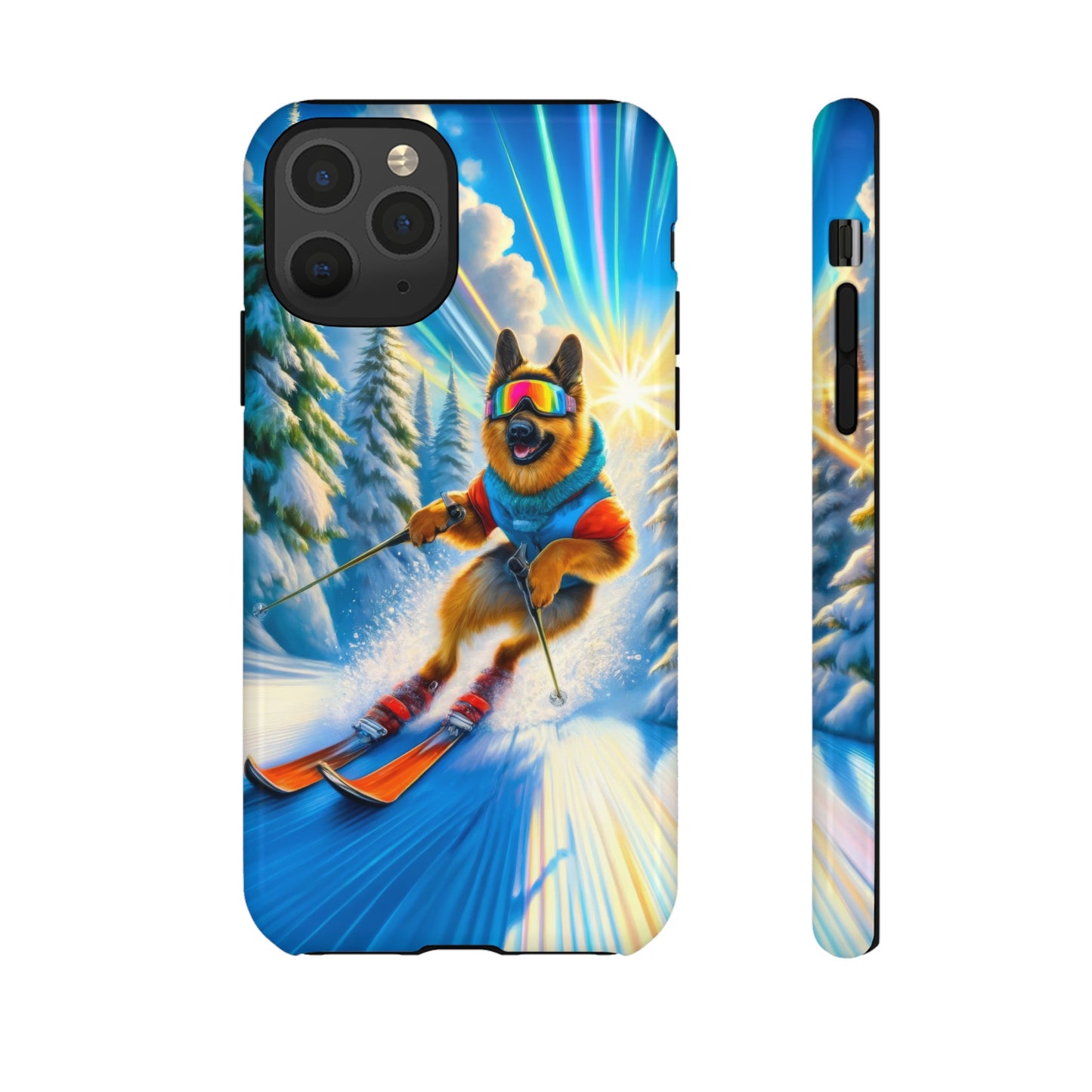 German Shepherd Skiing Phone Case