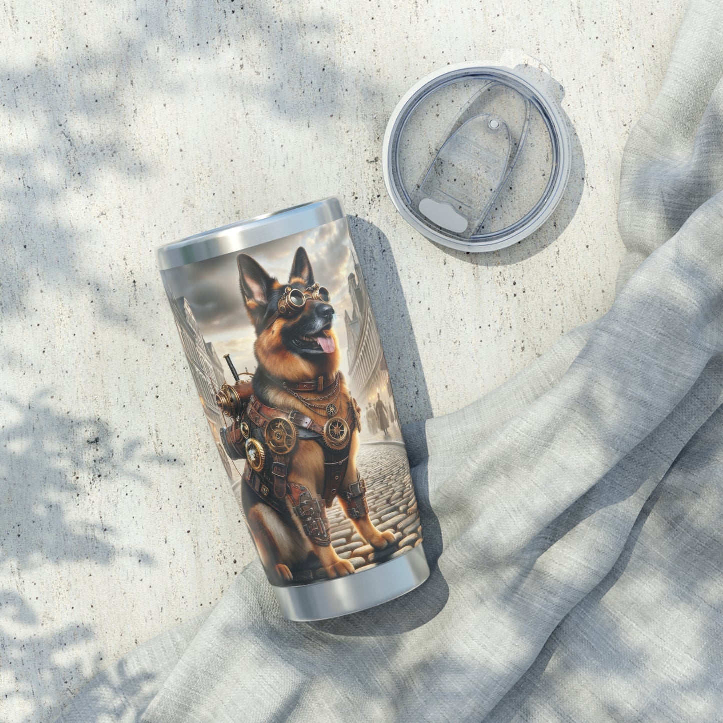 Realism and steampunk German Shepherd 20oz Tumbler