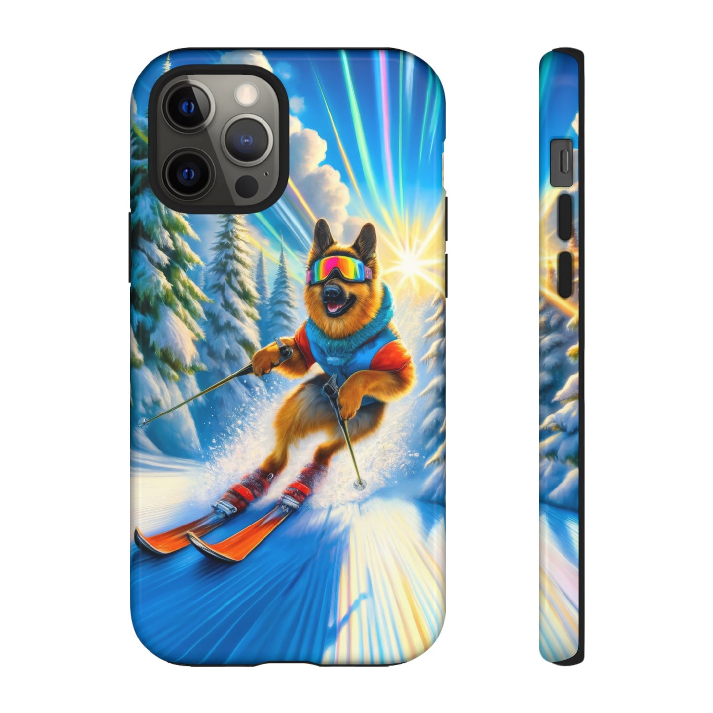 German Shepherd Skiing Phone Case