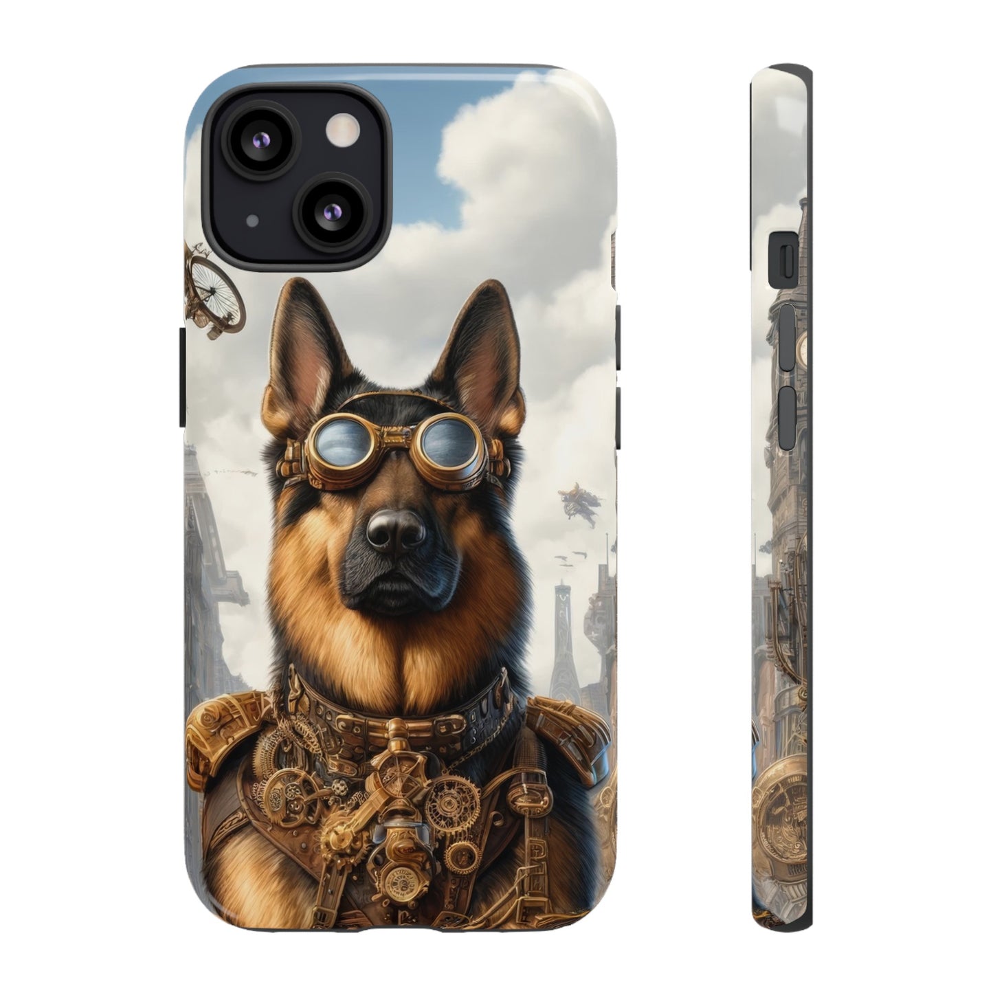 Realism and steampunk German Shepherd Phone Case