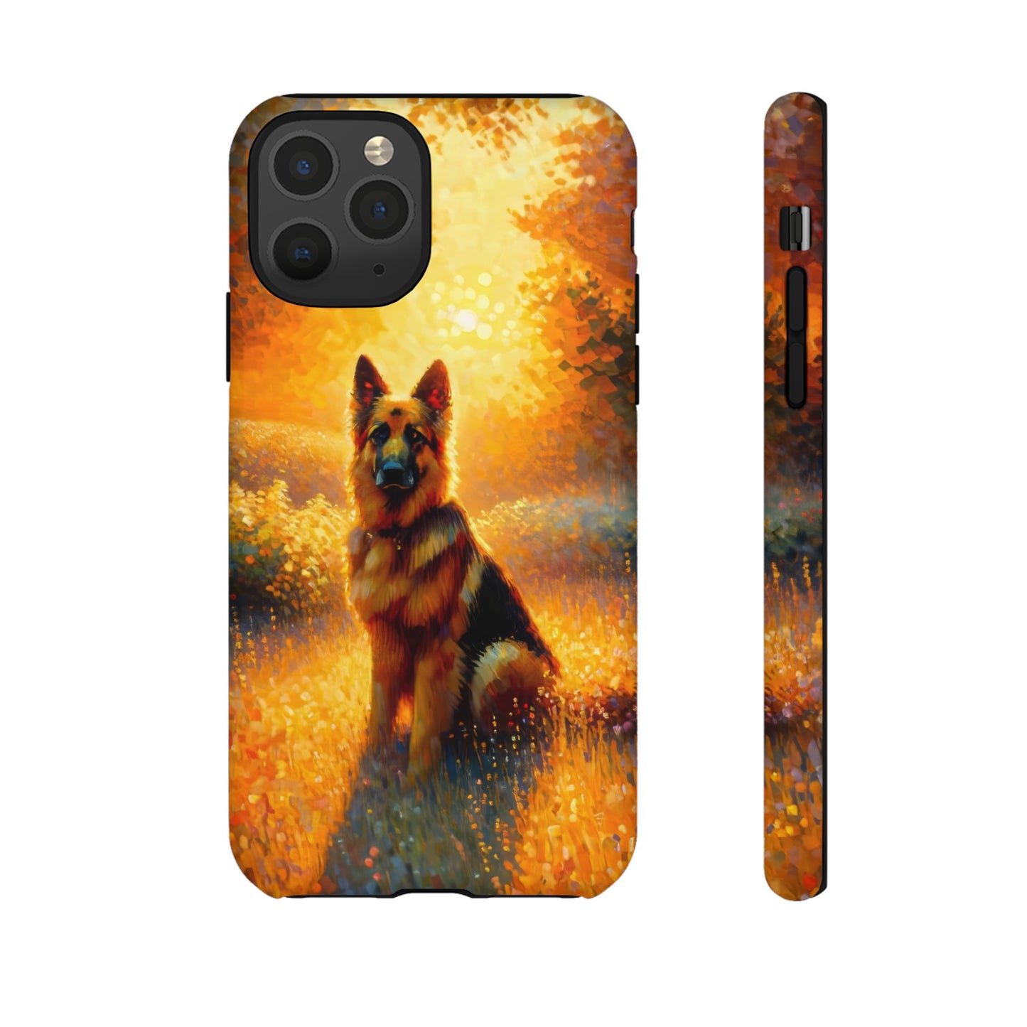 Golden hour and neo-impressionism German Shepherd Phone Case