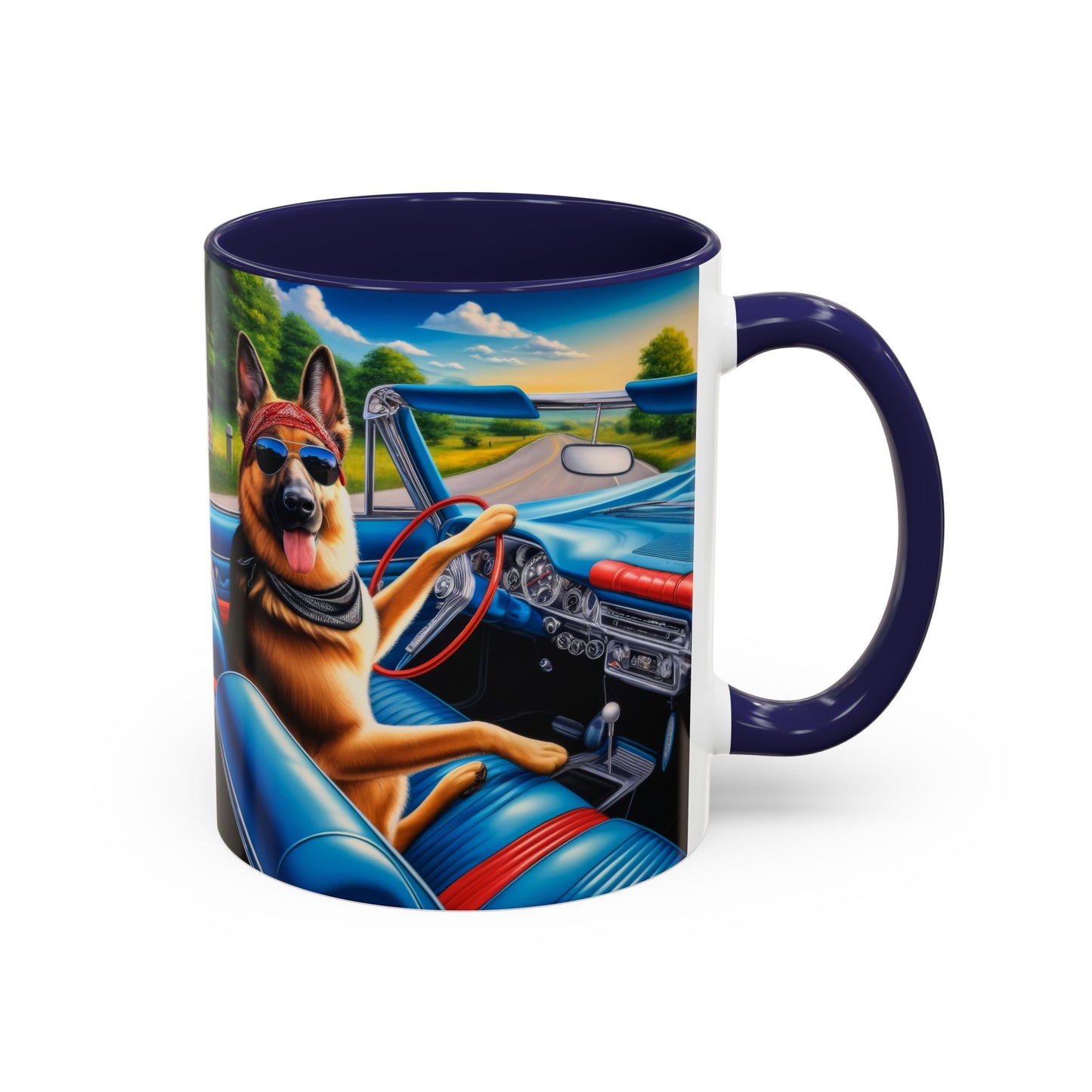 German Shepherd Driving a Car Coffee Mug