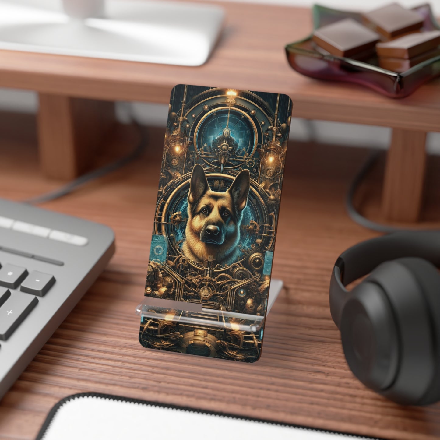 Steampunk Fantasy German Shepherd Smartphone Stand