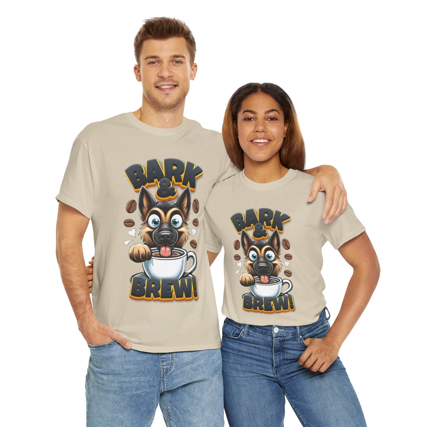 Bark and Brew T-Shirt (13 colors) (German Shepherd)