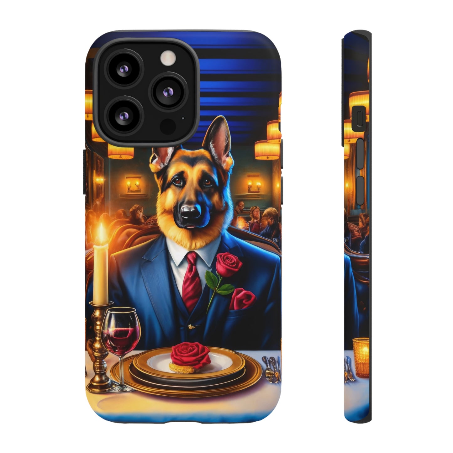 German Shepherd Going on a Date at a Restaurant Phone Case