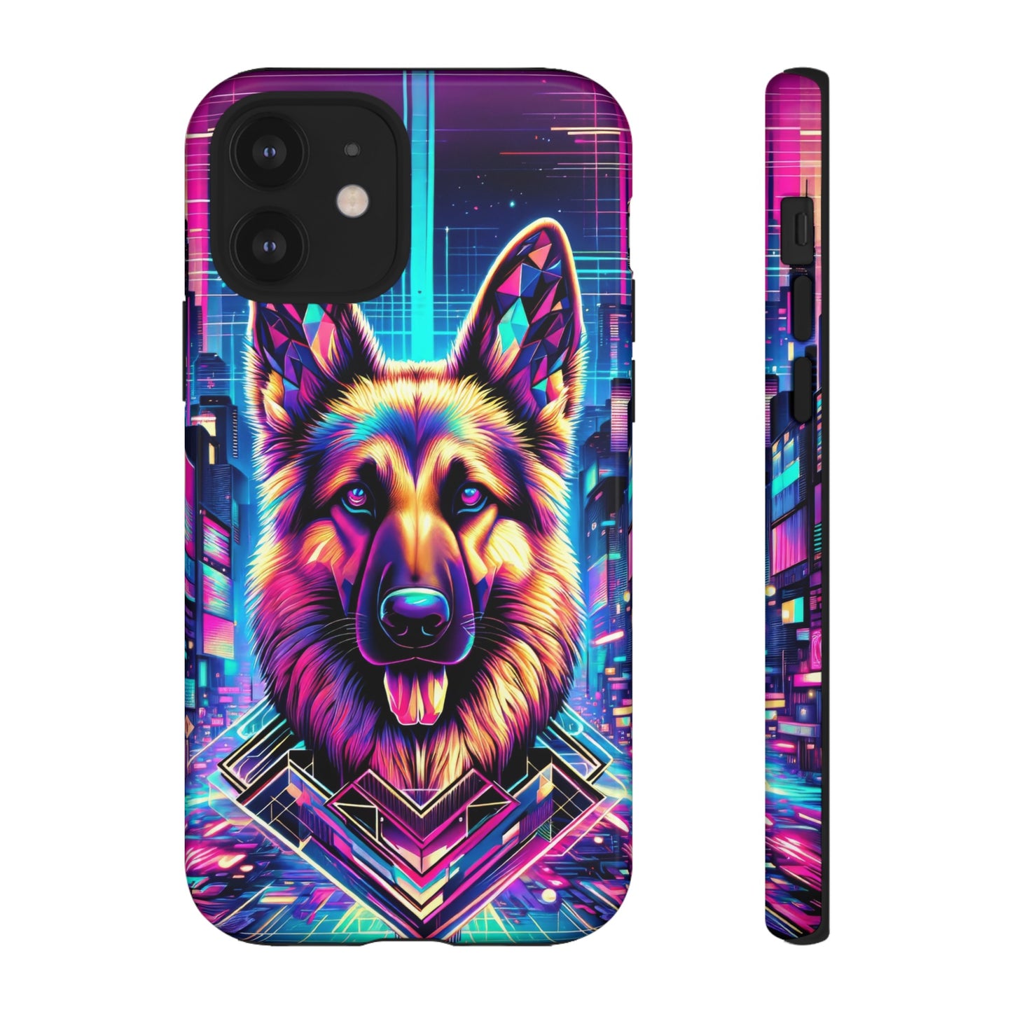 Glitch art German Shepherd Phone Case