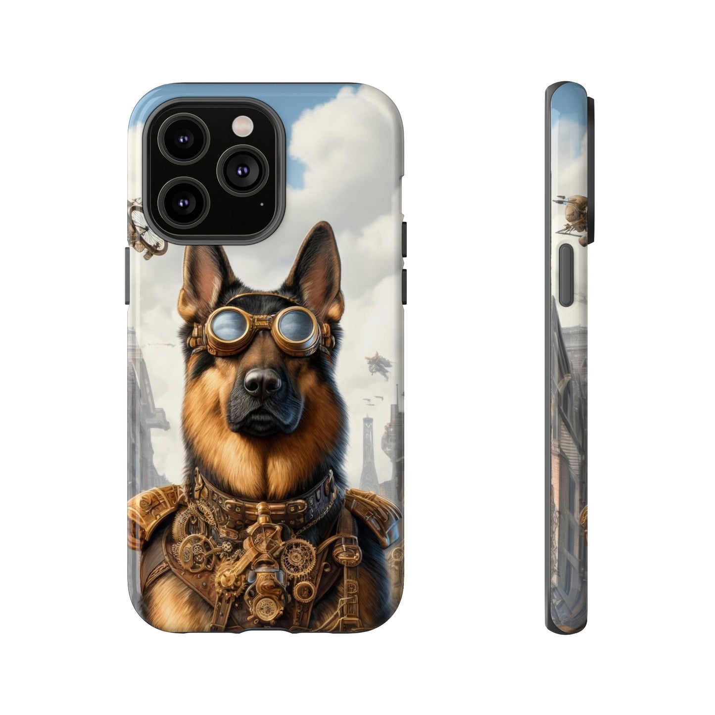 Realism and steampunk German Shepherd Phone Case