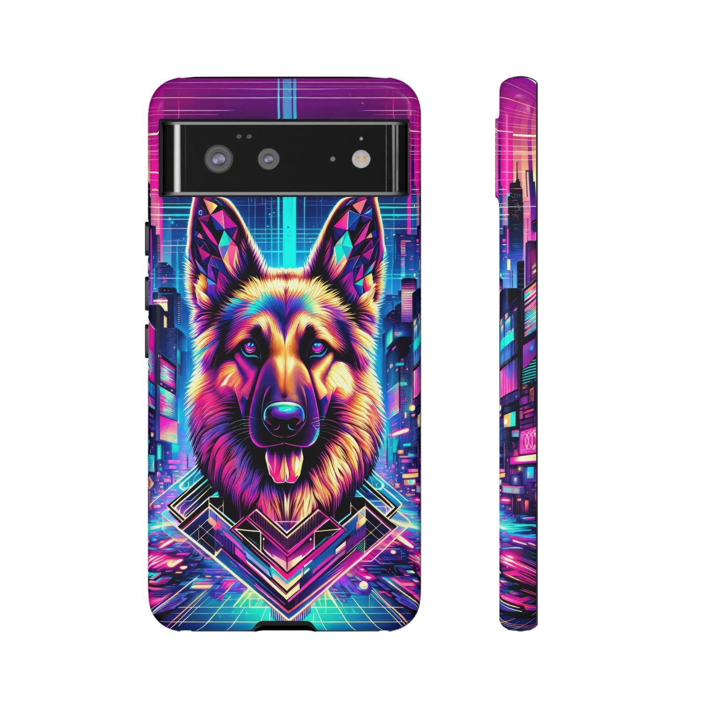 Glitch art German Shepherd Phone Case